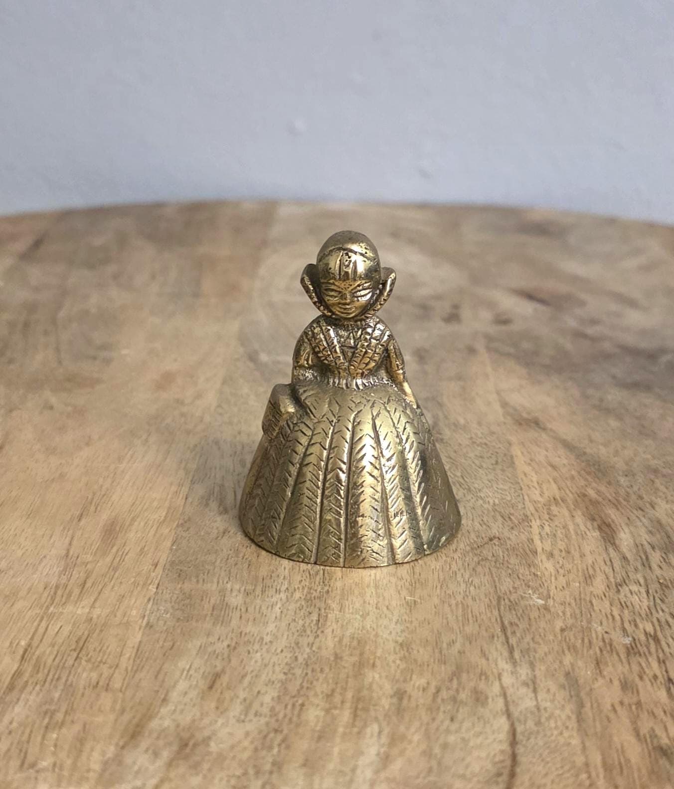 Vintage Brass Elizabethan Figural Bell