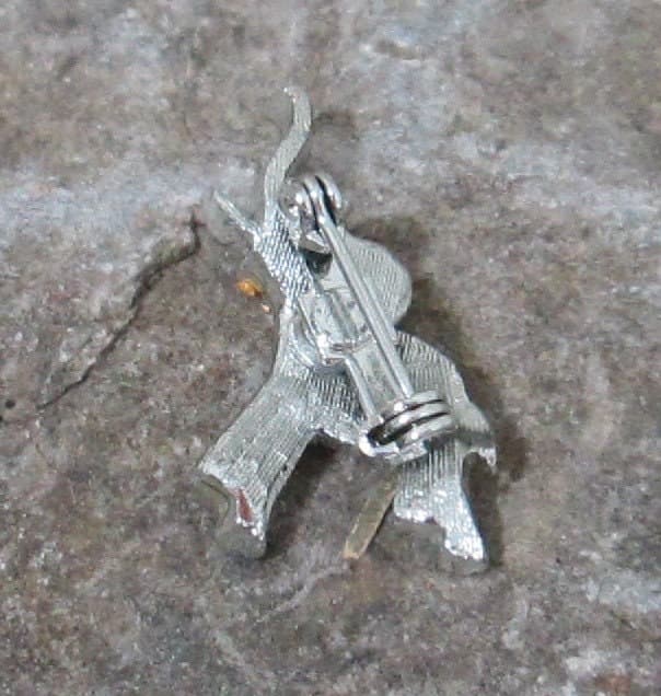 Vintage Rhinestone Elephant Brooch - Thumbnail 2