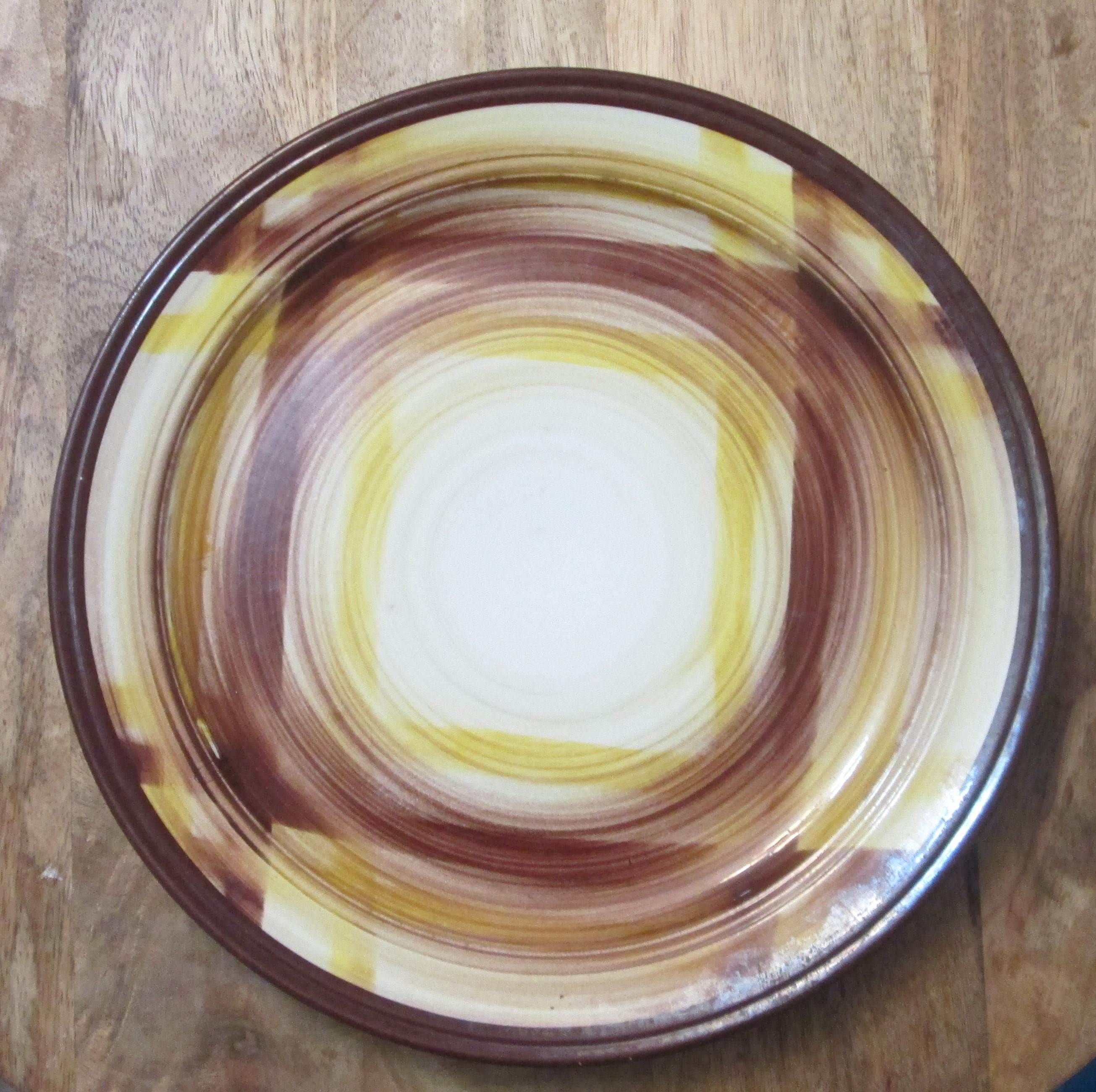 Vintage Vernon Kilns Organdie Pattern Yellow and Brown Plaid Plate