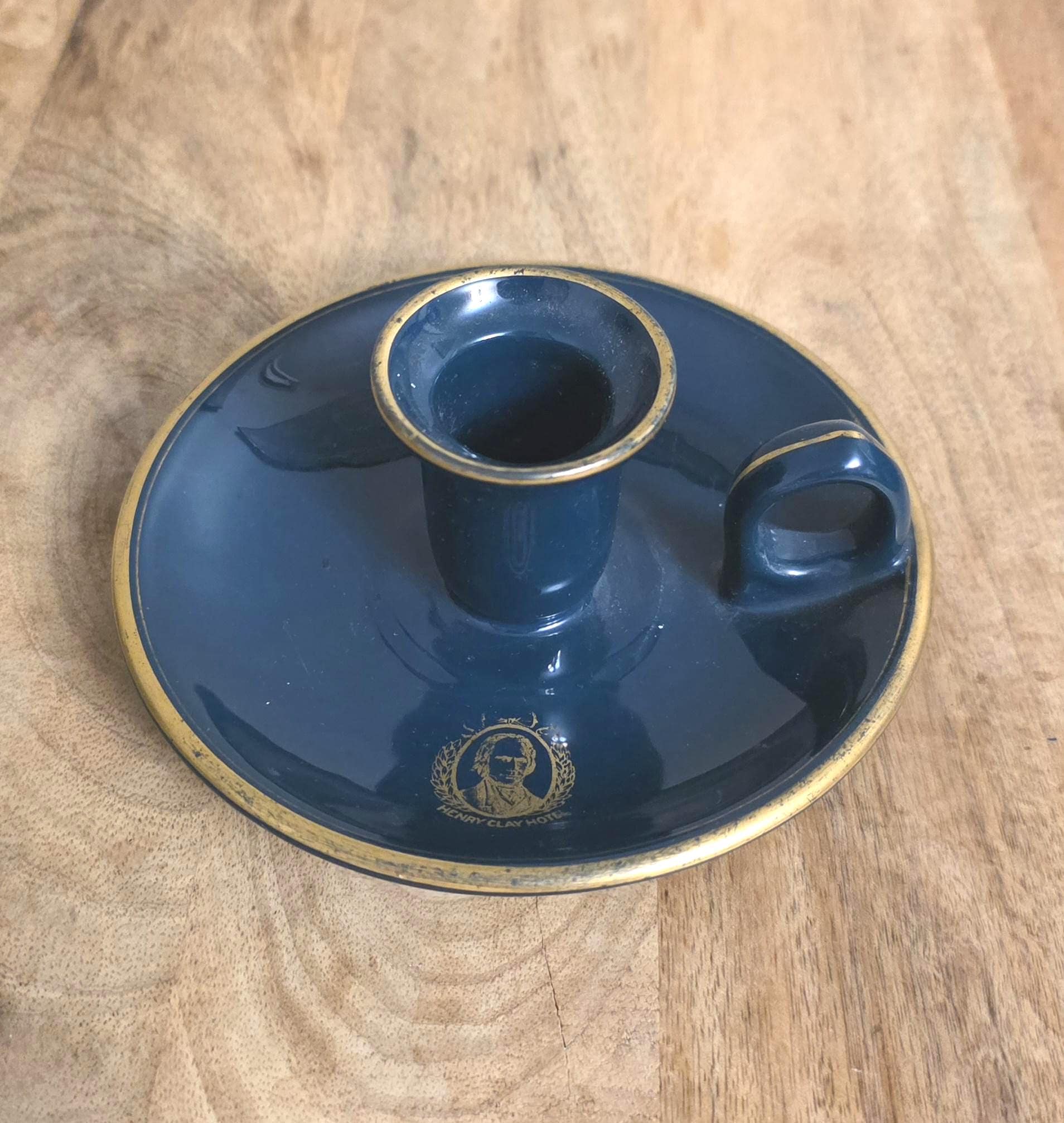 Vintage Fraunfelter Restaurant Ware Henry Clay Hotel Chamberstick Candle Holder