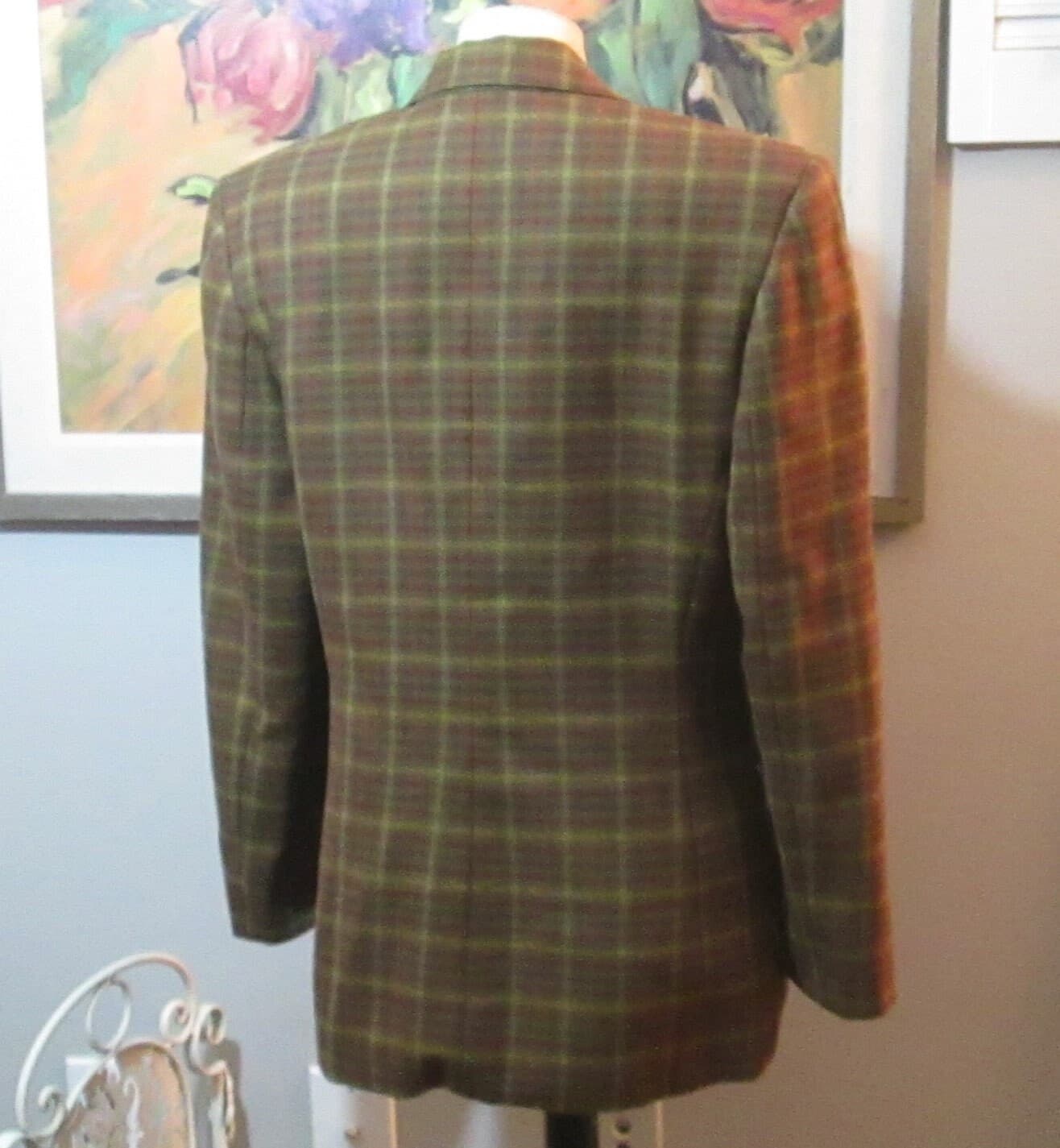 Vintage Missoni Donna Brown Plaid Wool Blazer - Thumbnail 2