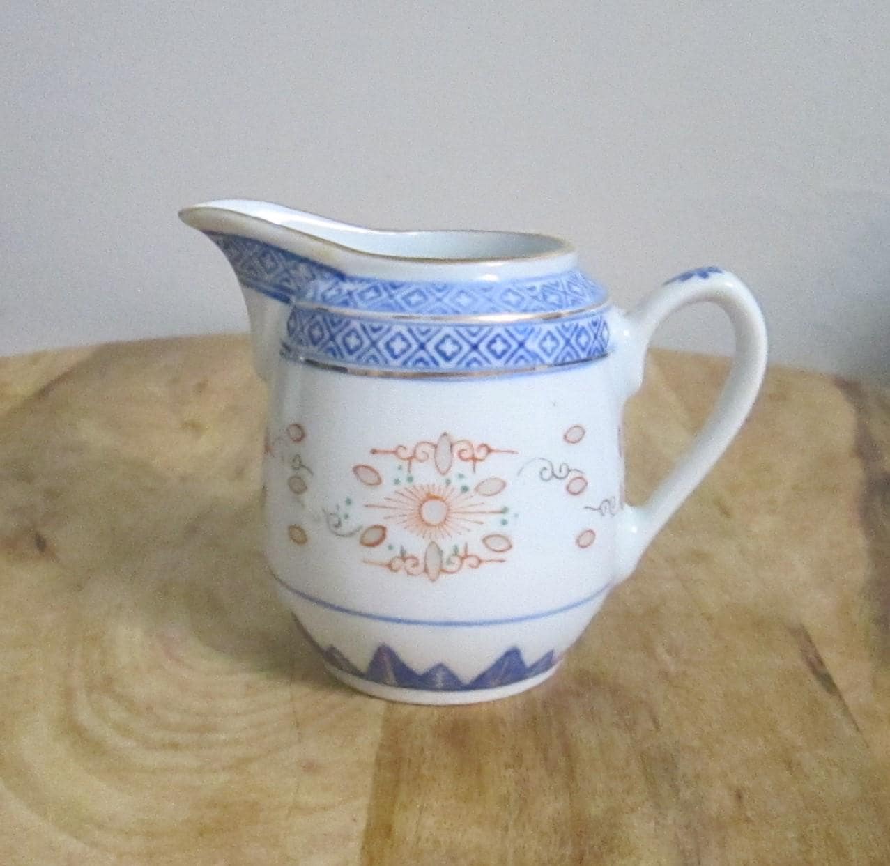 Vintage Chinese Rice Blossom Creamer