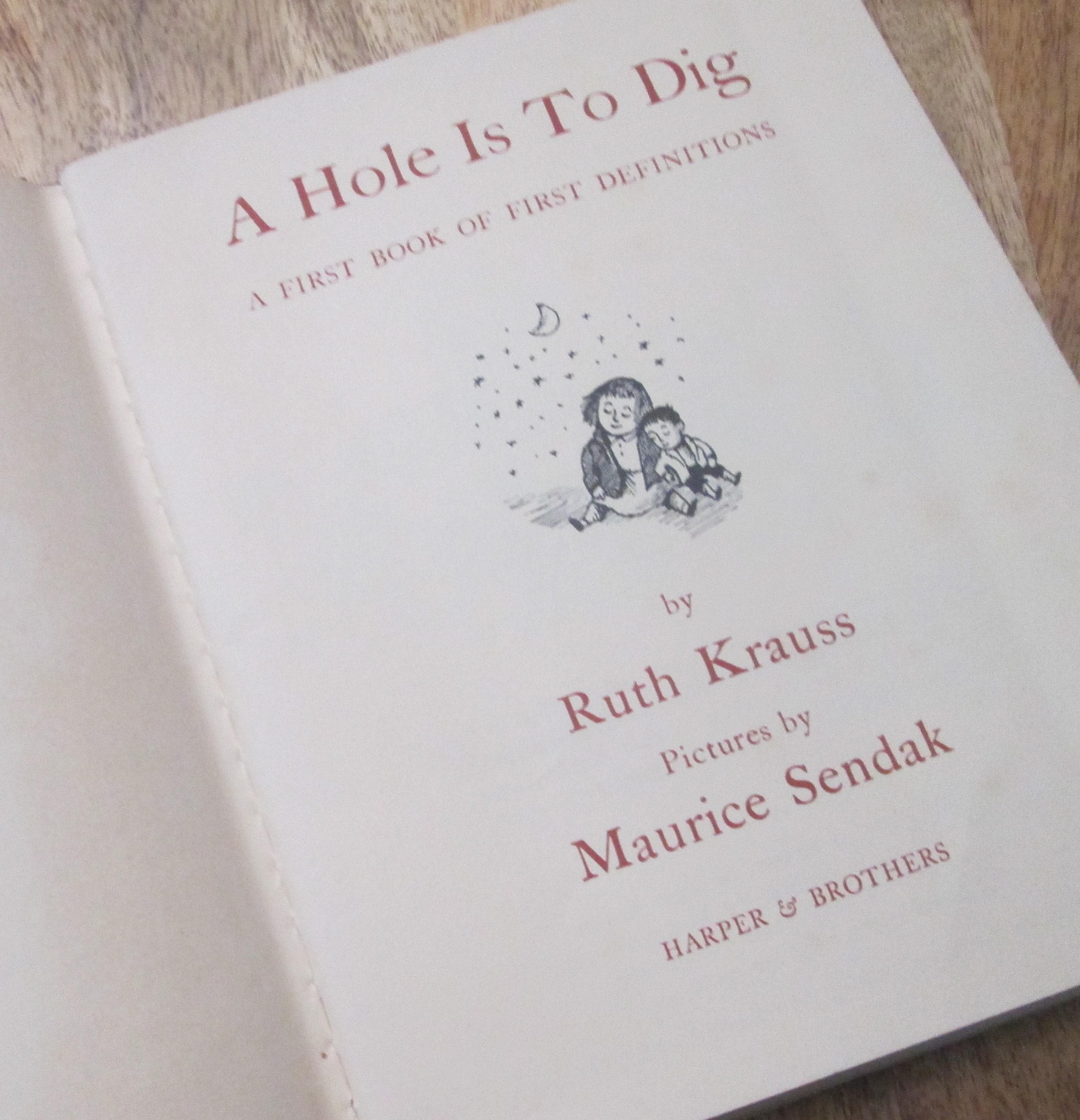 A Hole Is To Dig by Ruth Krauss, Pictures by Maurice Sendak, 1952 - Thumbnail 2