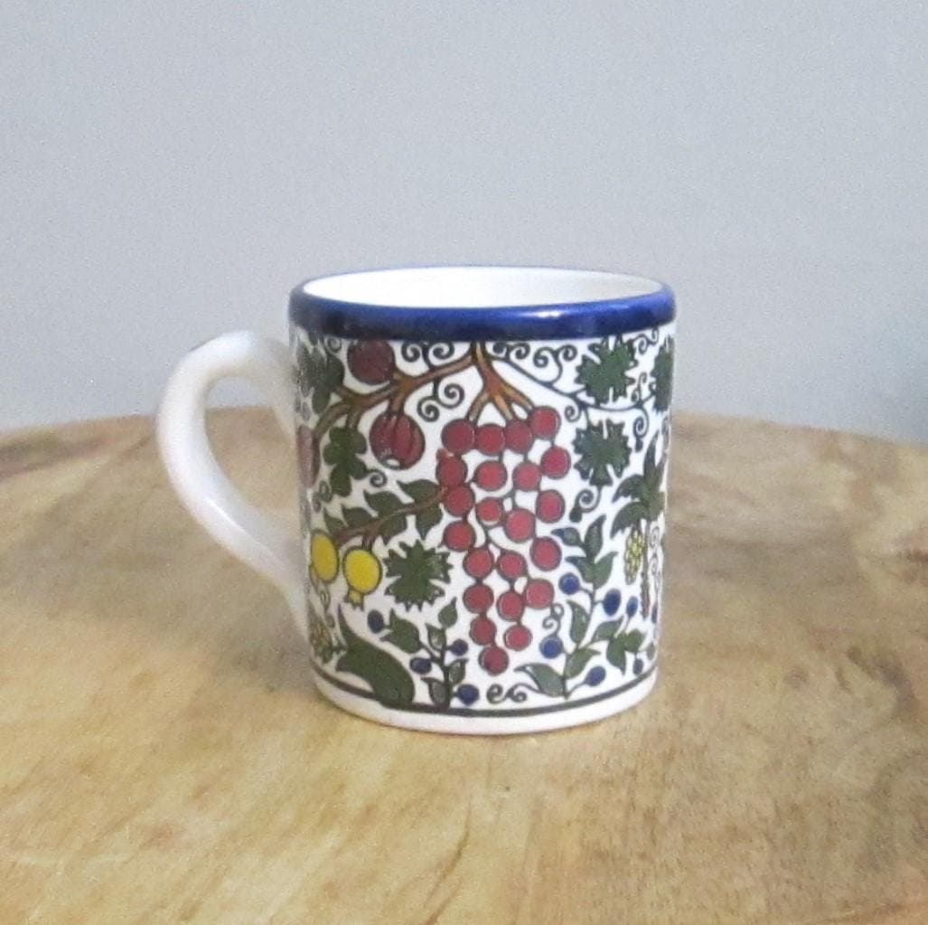 Vintage Portugal Fruit Pattern Hand Decorated Mug - Thumbnail 2