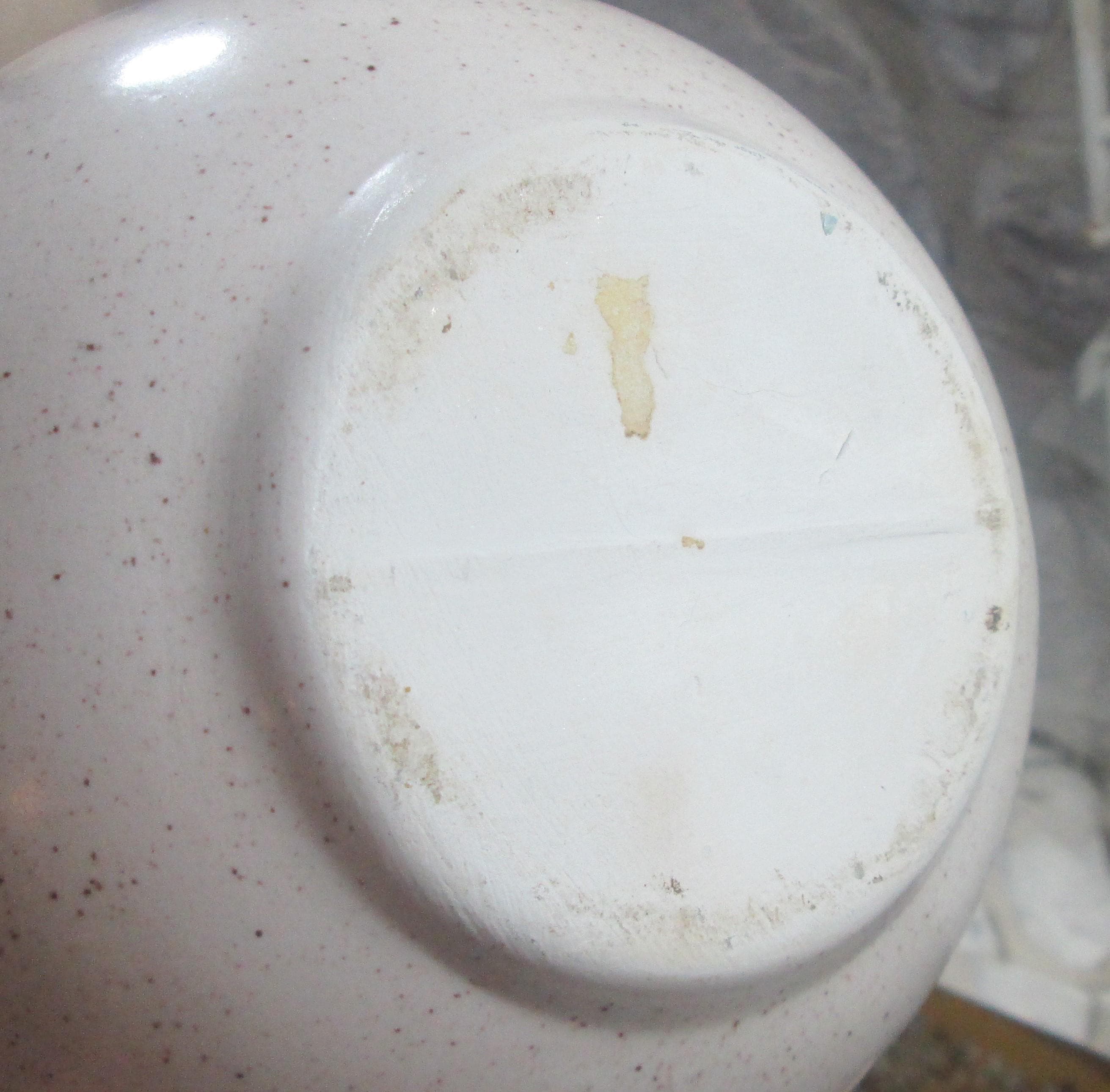 Vintage Mid Century Cream Speckled Vase - Thumbnail 4