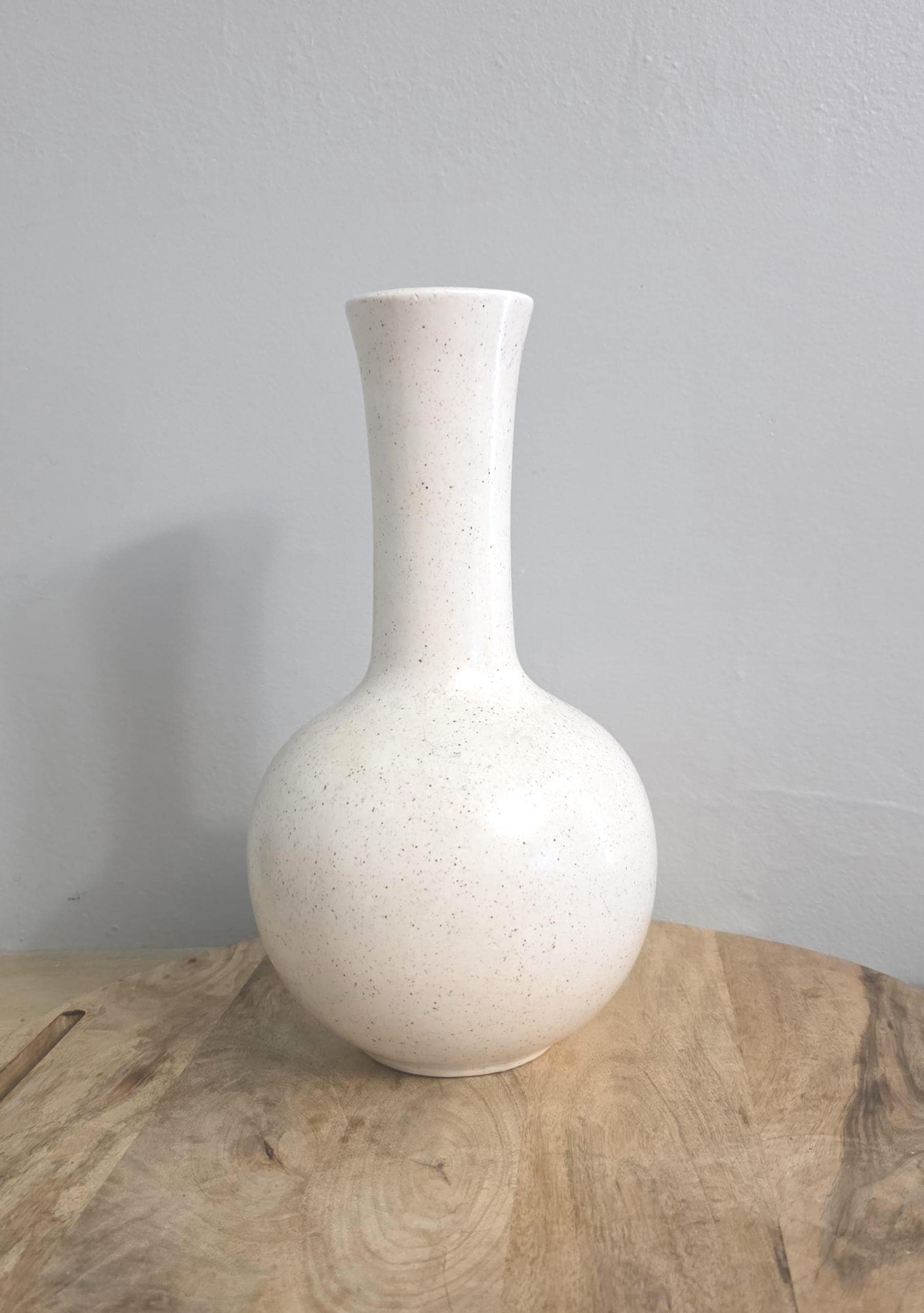 Vintage Mid Century Cream Speckled Vase