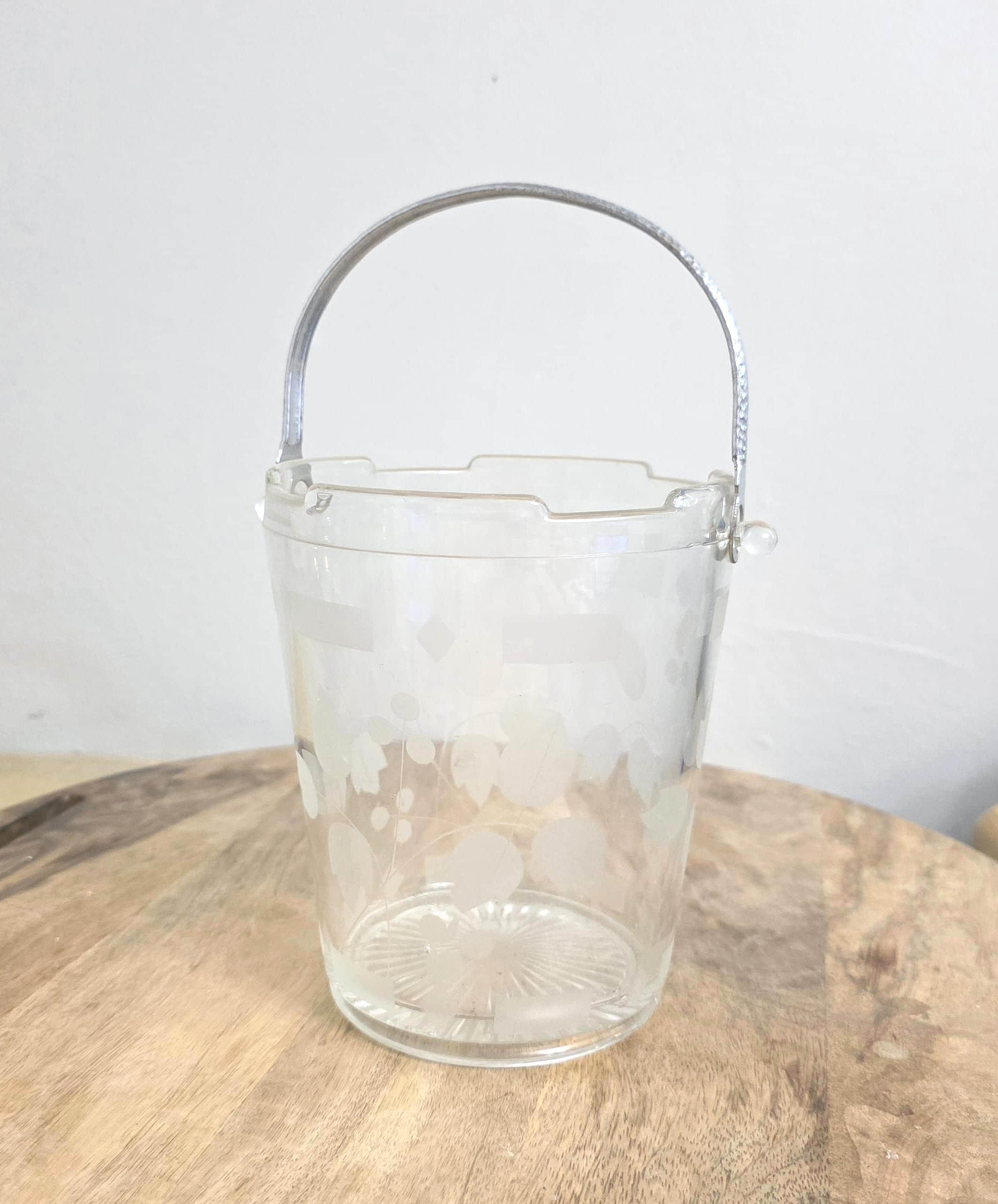 Vintage Etched Glass Ice Bucket