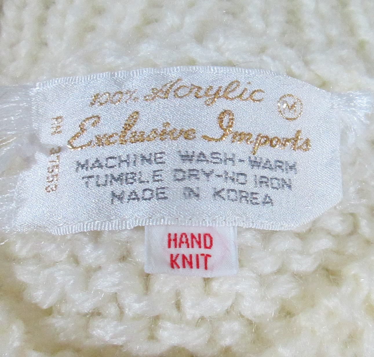 Vintage 1960's Cream Bobble Pattern Sweater - Thumbnail 4