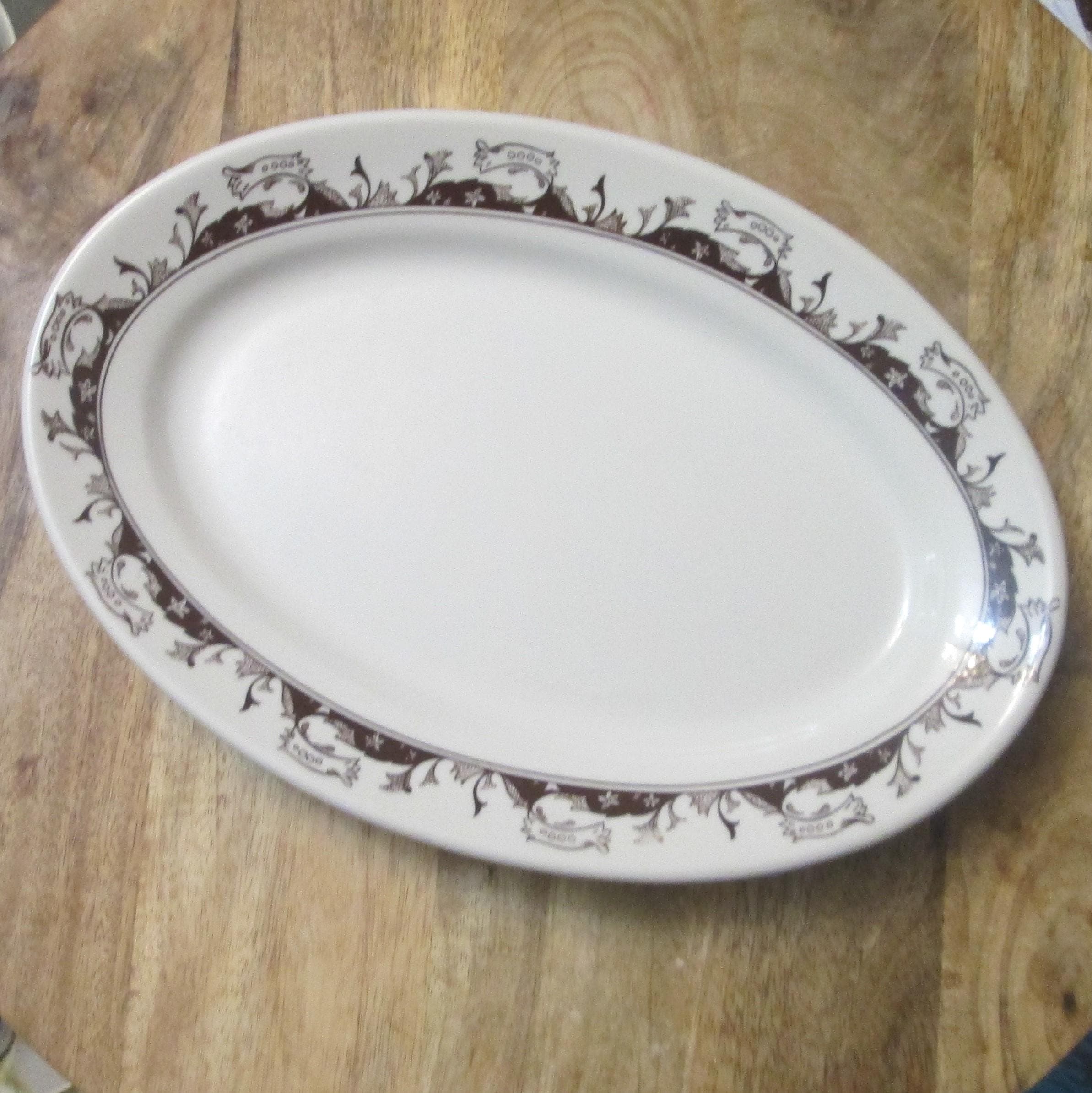 Sterling China Brown Rim Restaurant Ware Platter