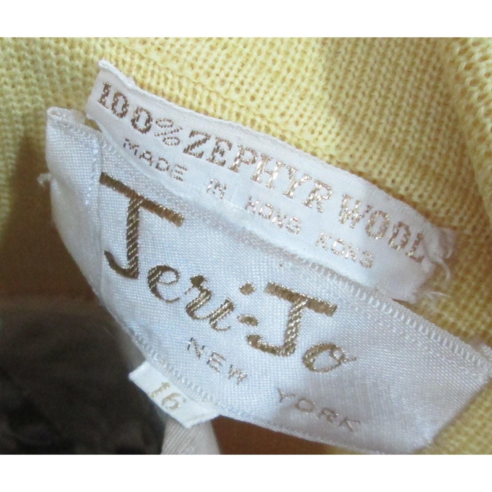 Vintage 50's Jeri-Jo Yellow Beaded Cardigan - Thumbnail 3