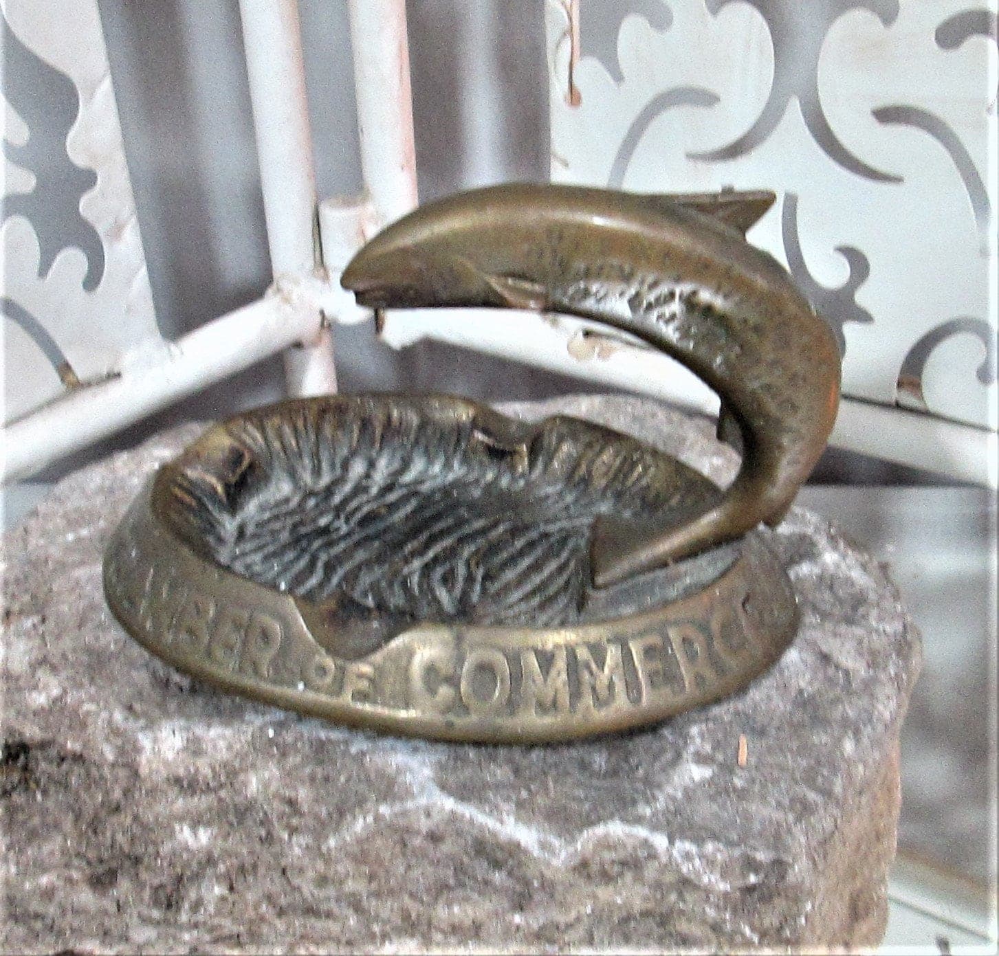 Vintage Smiths Falls Canada Chamber of Commerce Brass Ashtray
