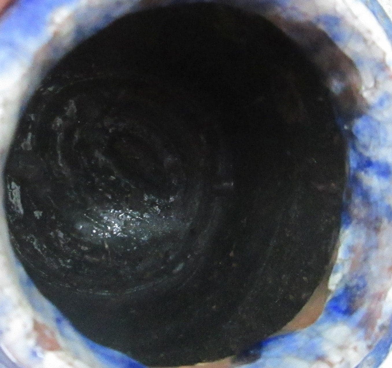 Vintage Blue Raku Pottery Vase - Thumbnail 4
