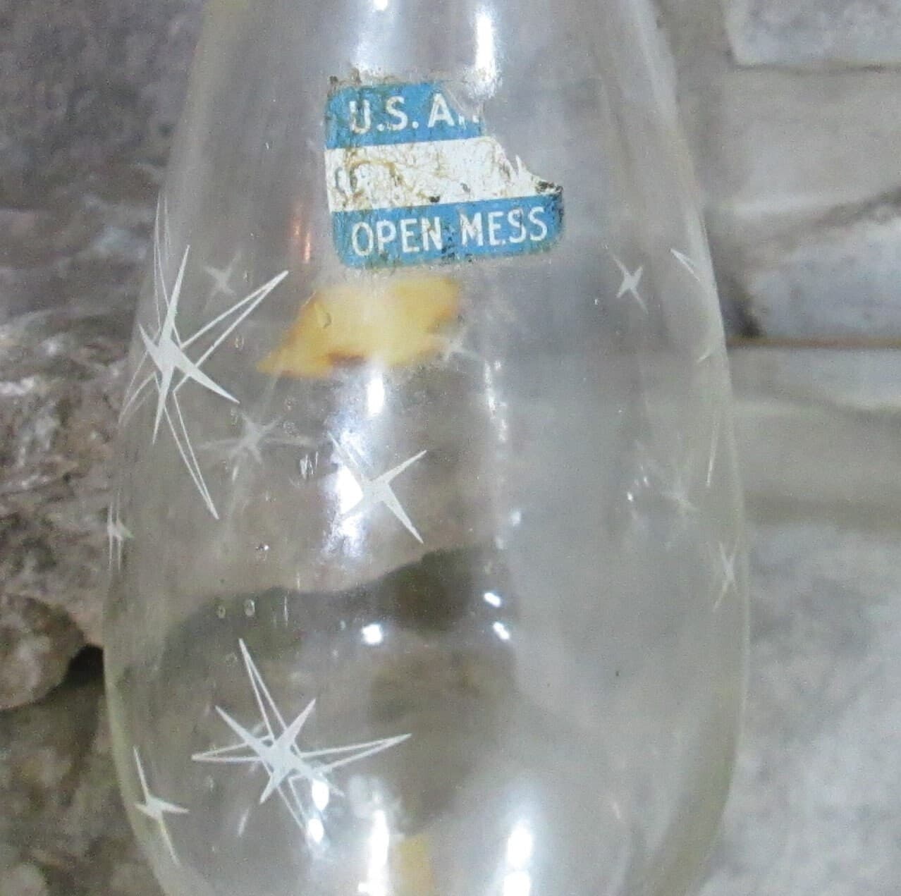Vintage 50's Starburst Carafe U.S. Army Open Mess - Thumbnail 3