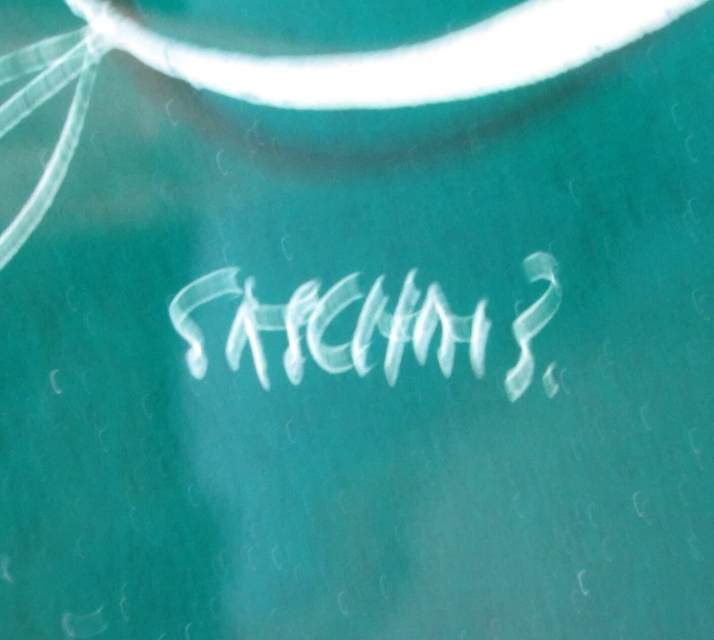 Vintage Sascha Brastoff Green Ceramic Plate - Thumbnail 3