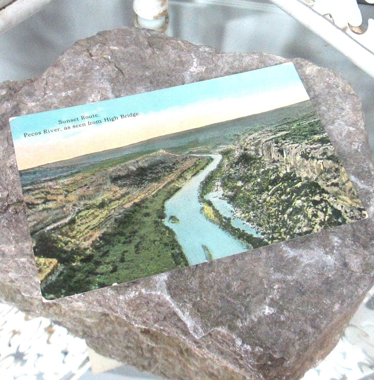 Antique Sunset Route Pecos River Postcard