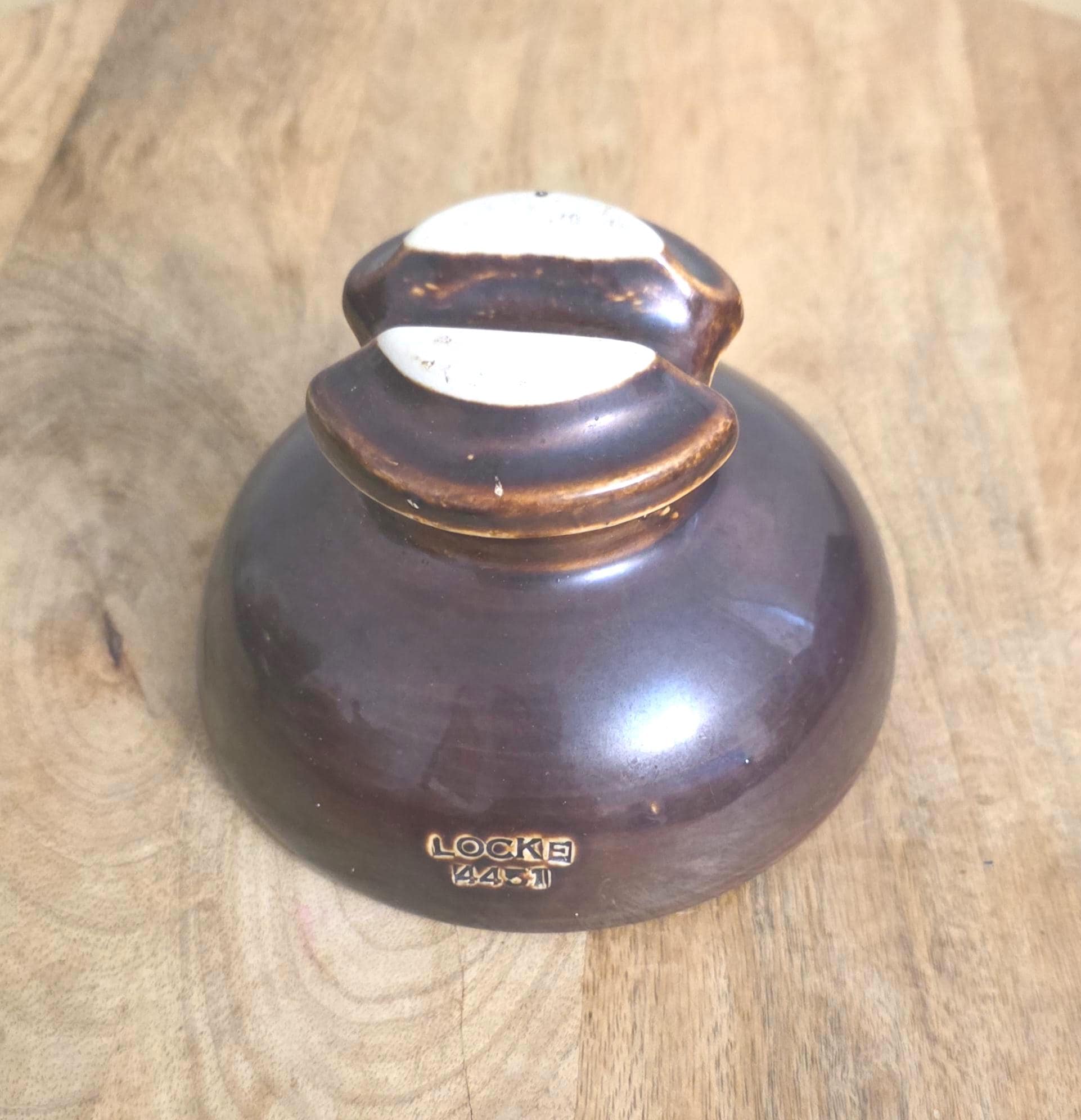 Vintage Locke Brown Ceramic Insulator - Thumbnail 3