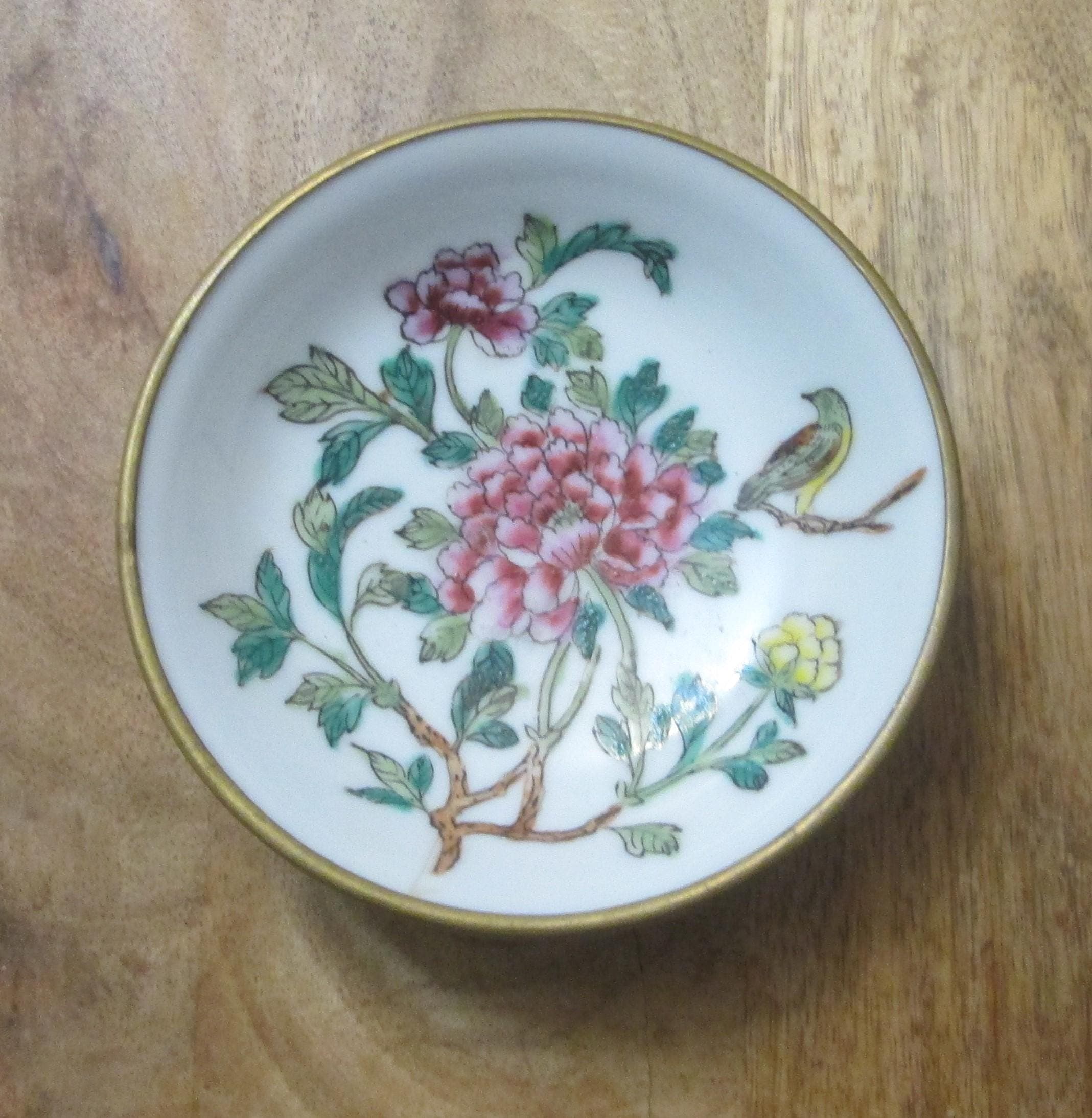 Vintage Brass Ebcased Japanese Enamel Bowl