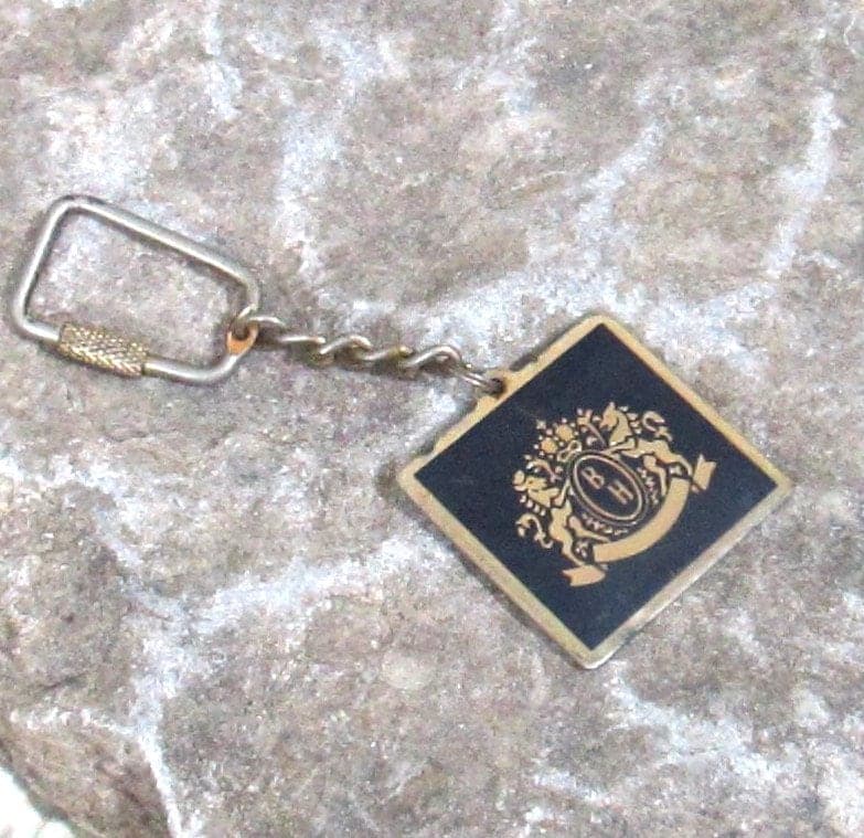 Vintage Beverly Hills Black Enamel Key Chain