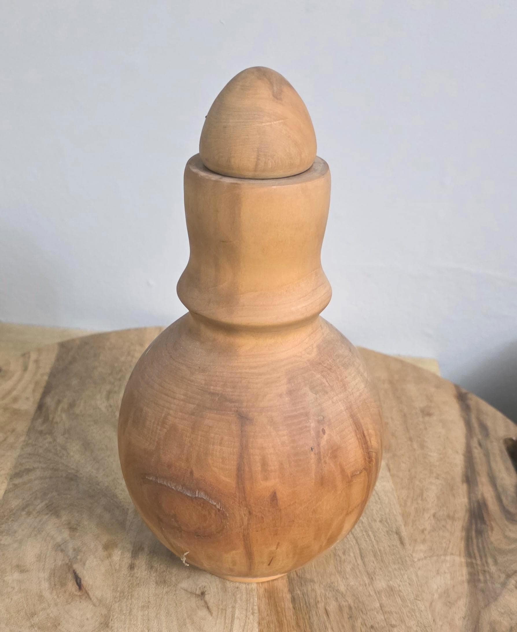 Vintage Handmade Wooden Decanter - Thumbnail 2