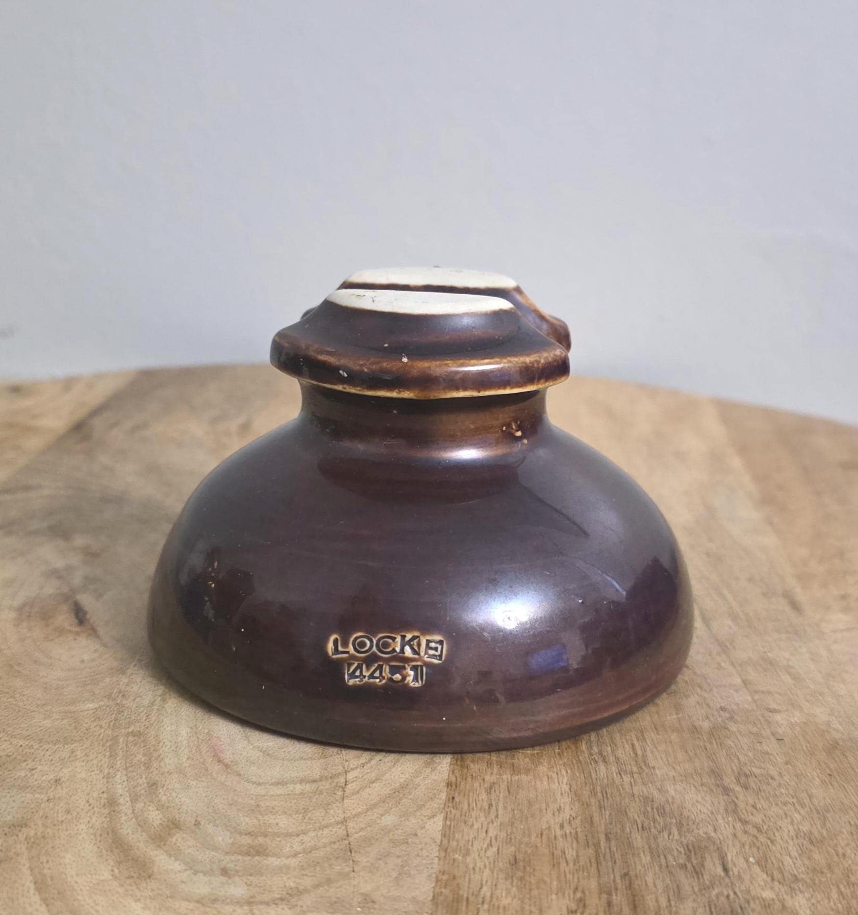 Vintage Locke Brown Ceramic Insulator