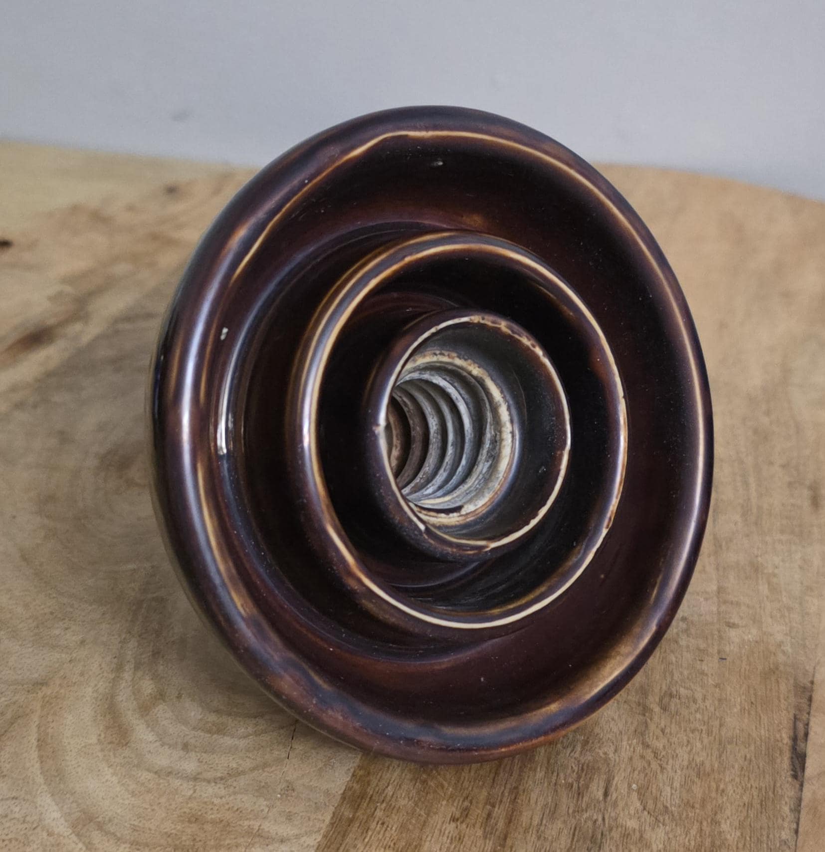 Vintage Locke Brown Ceramic Insulator - Thumbnail 2