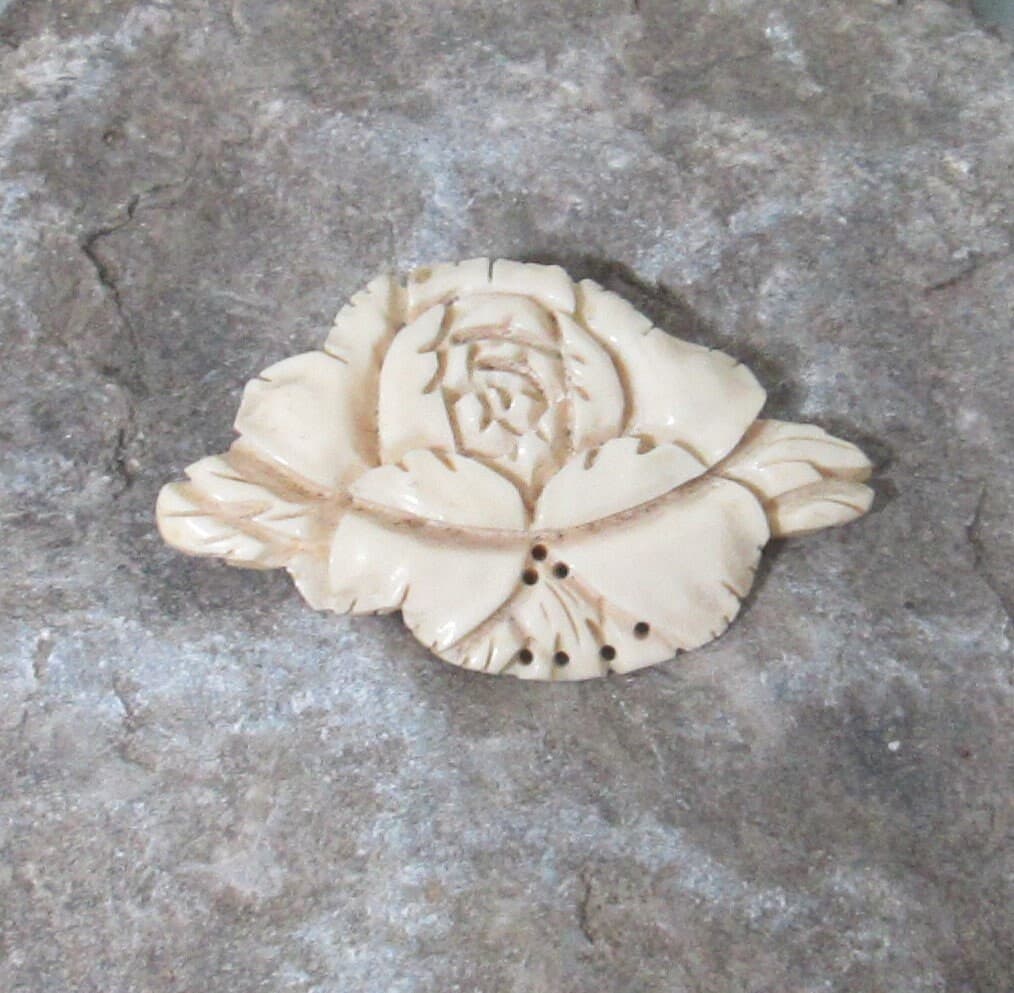Vintage Celluloid Floral Dress Clip