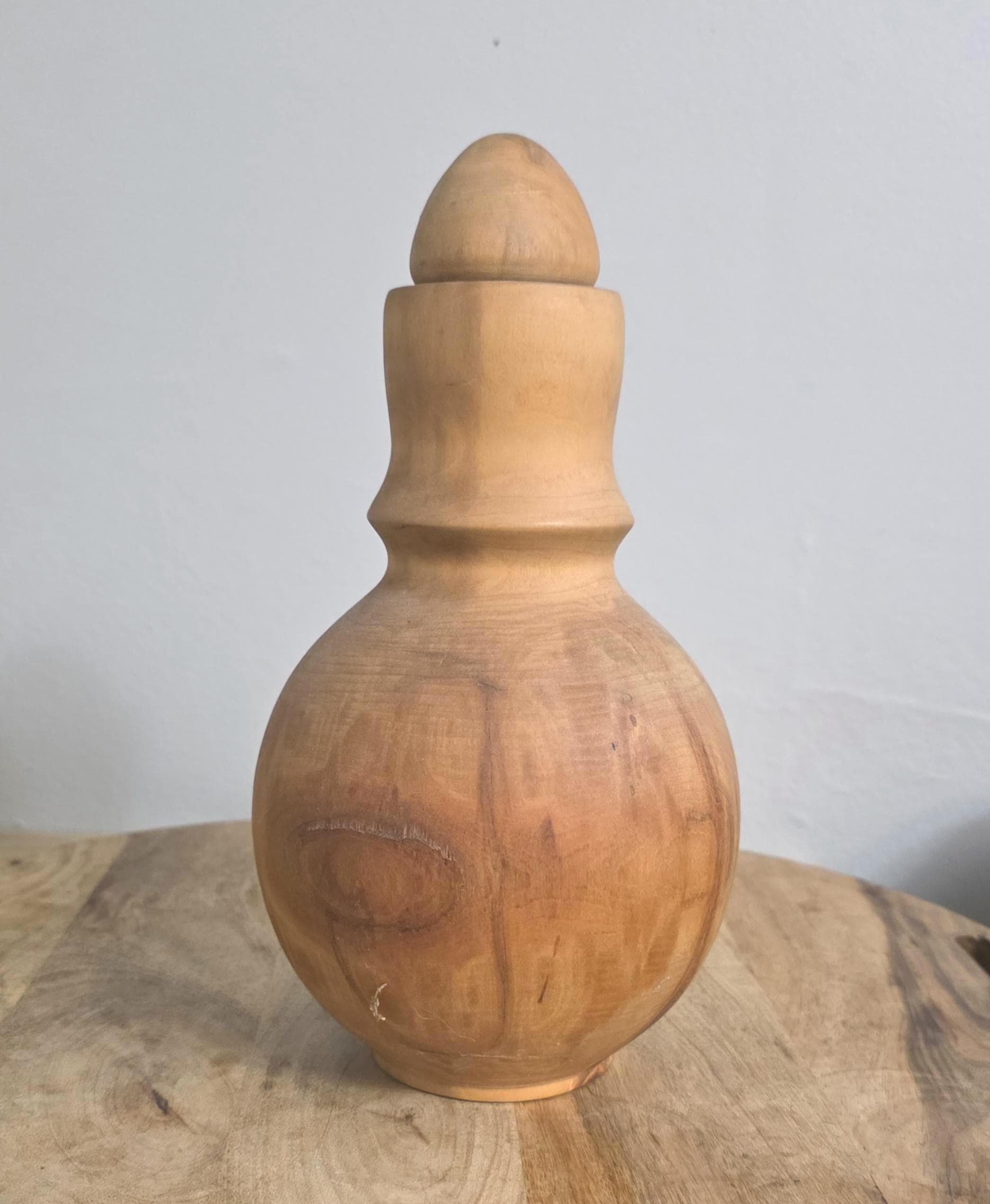Vintage Handmade Wooden Decanter