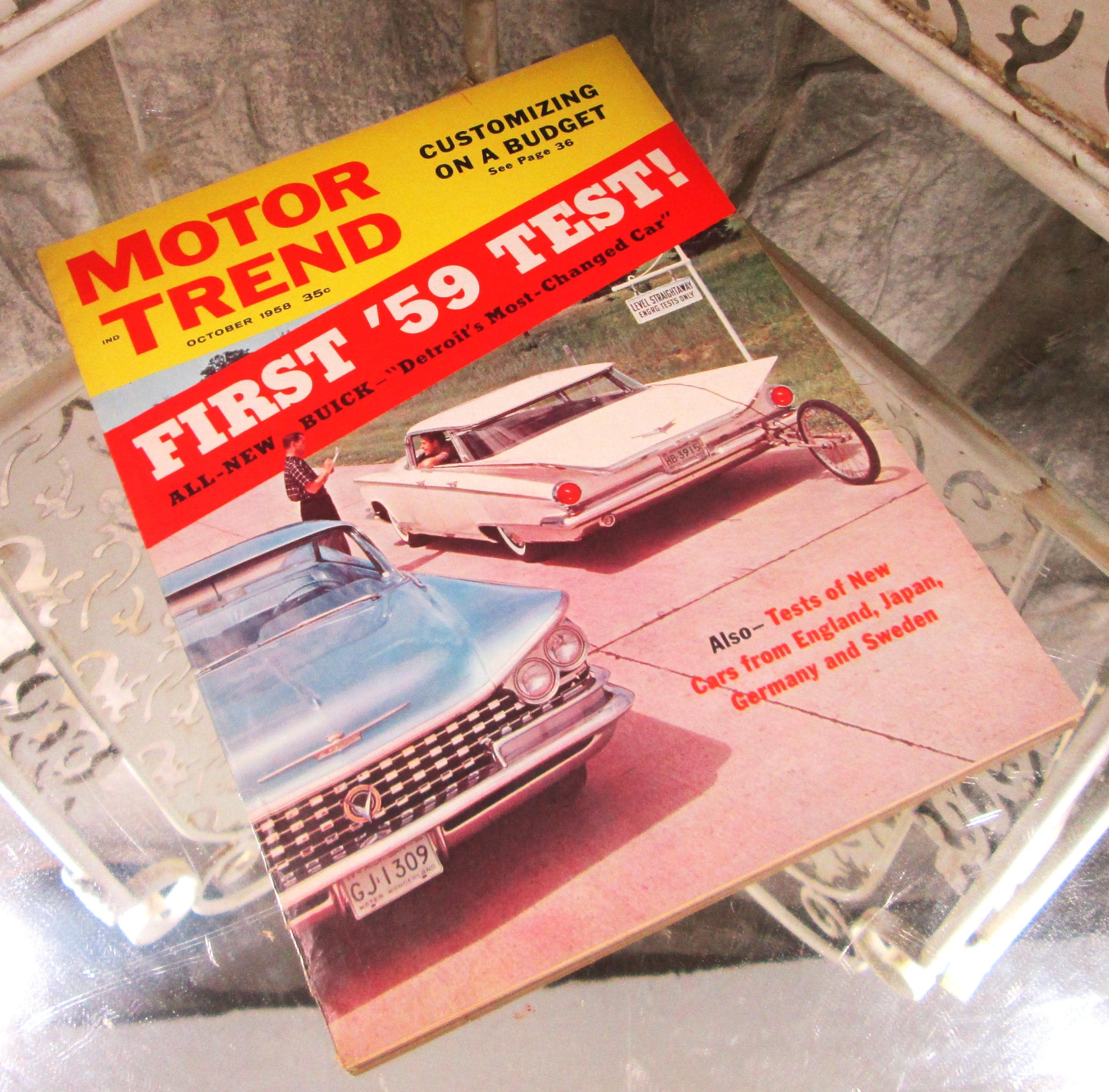 Vintage Motor Trend Magazine, October 1958, Buick, Imports