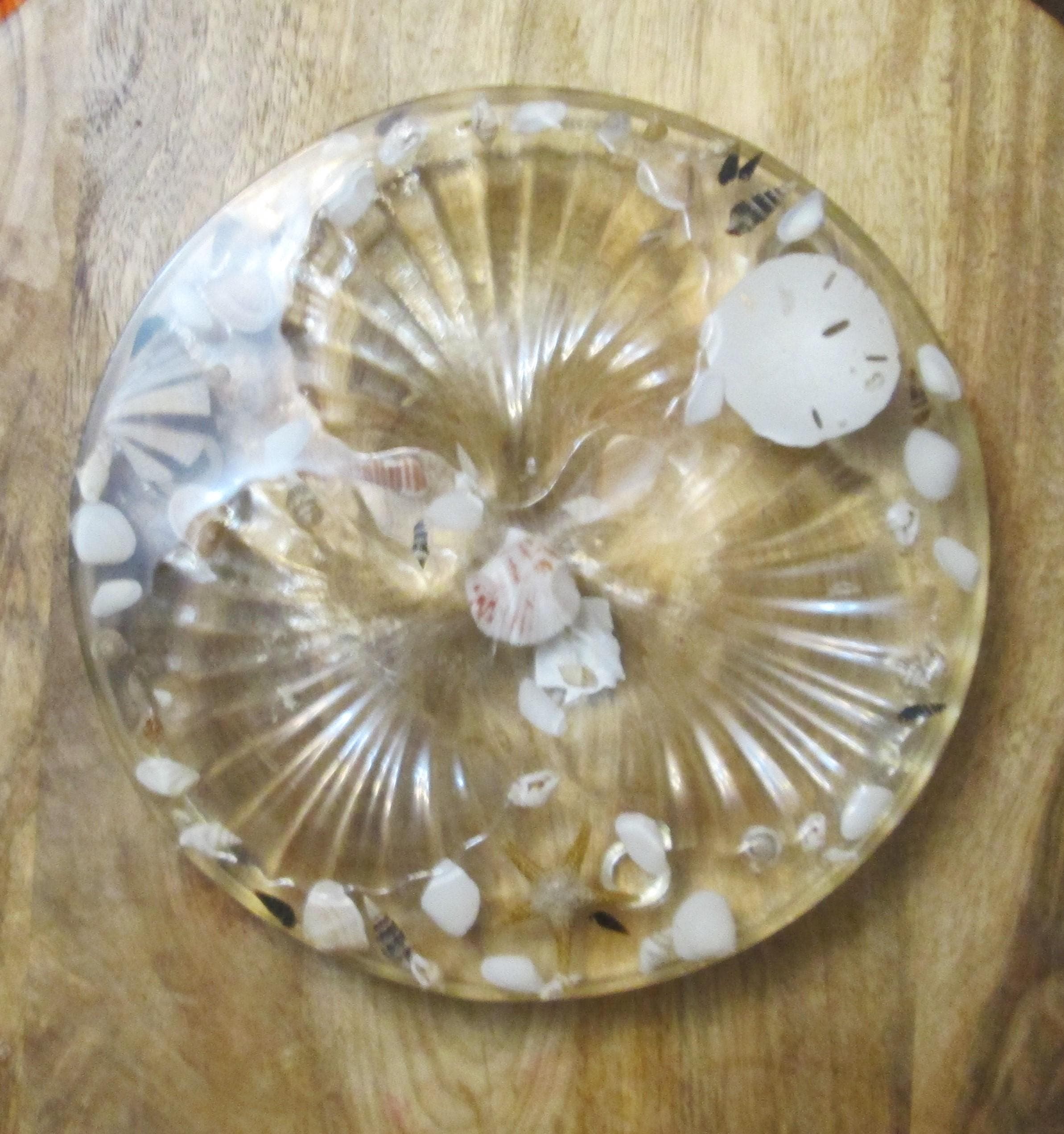 Vintage Lucite Seashell Divided Dish