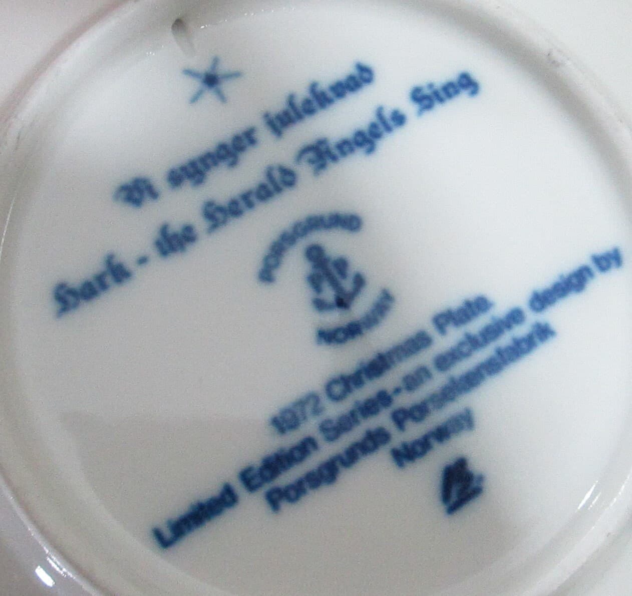 Vintage Porsgrund Norway 1972 Christmas Plate - Thumbnail 2