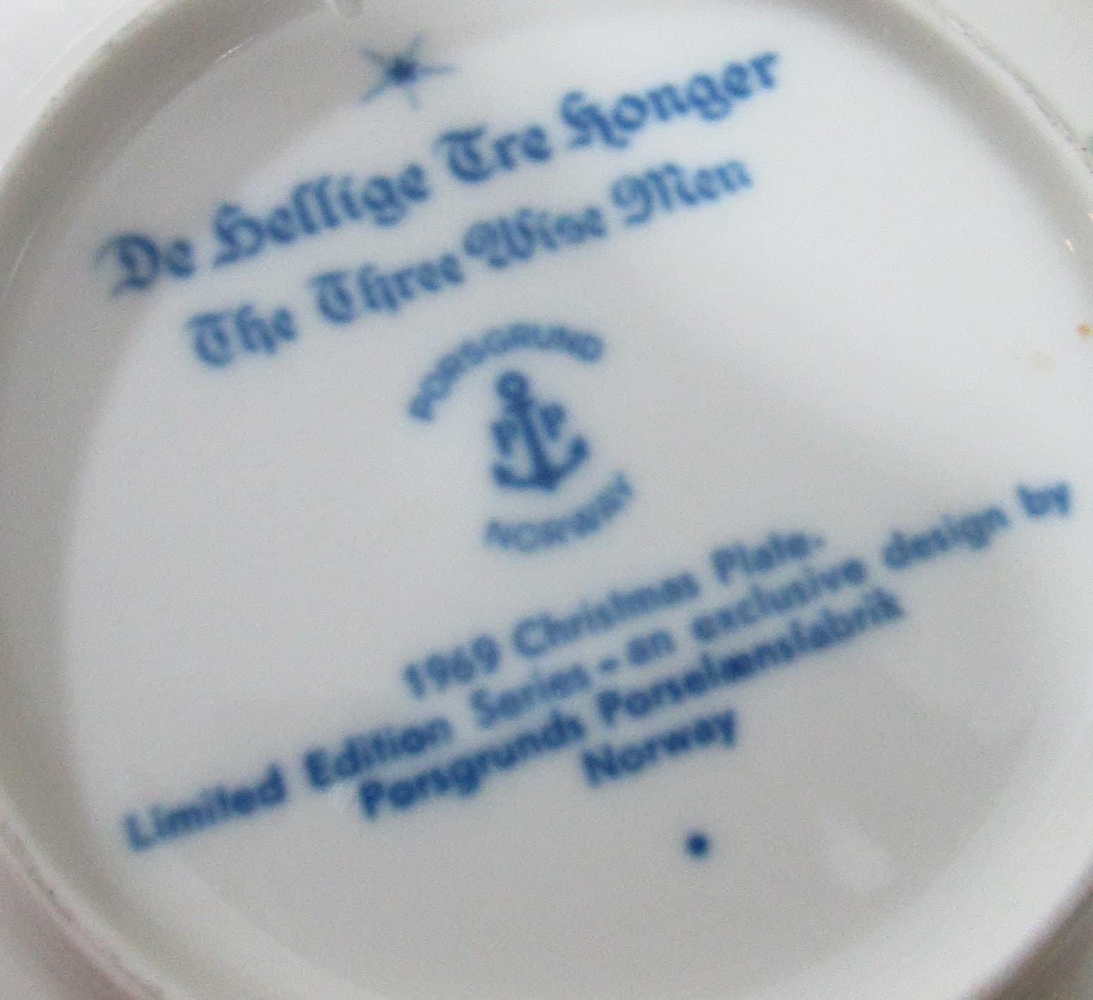 Vintage Porsgrund Norway 1969 Christmas Plate - Thumbnail 2