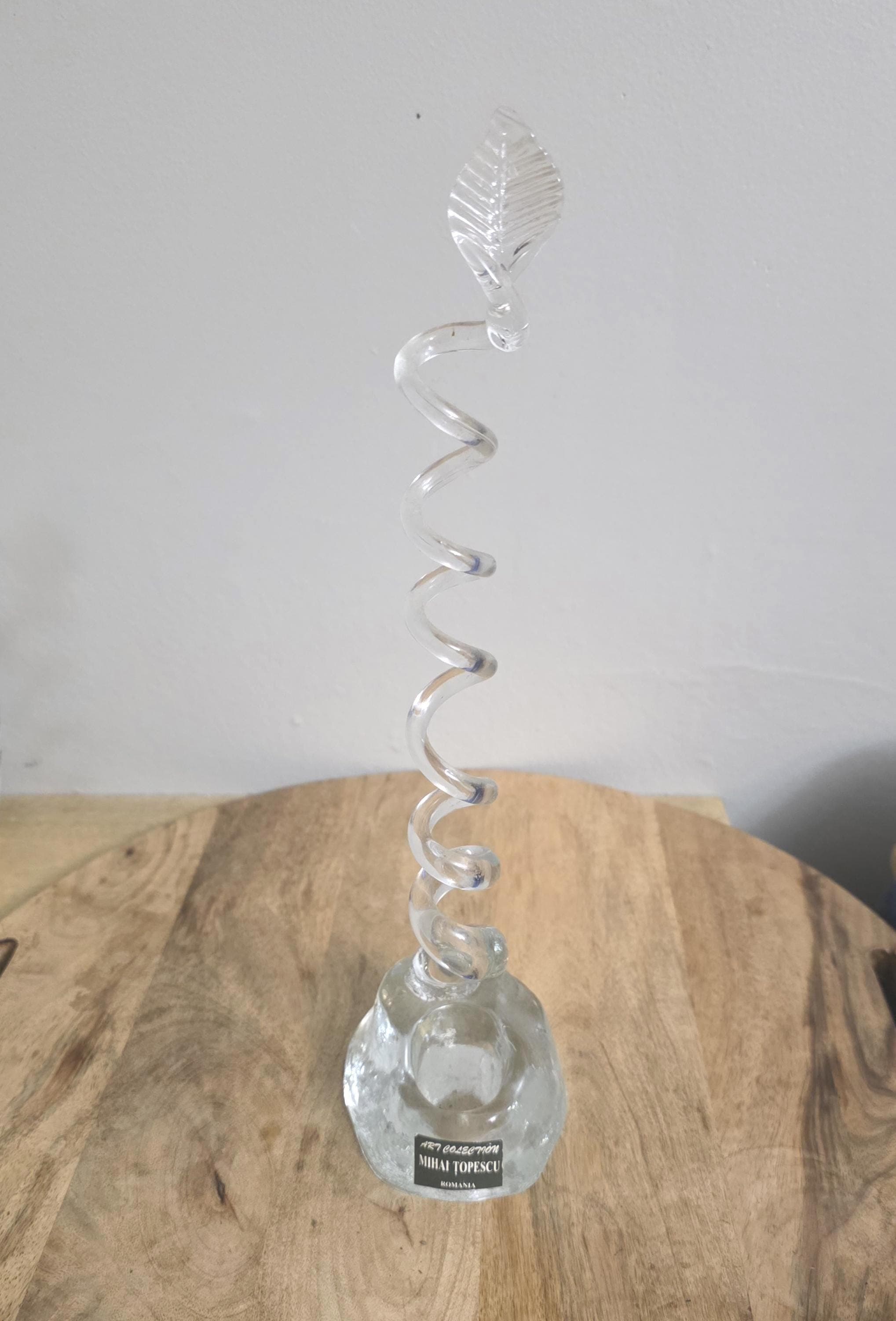 Vintage Mihai Topescu Art Glass Candle Holder