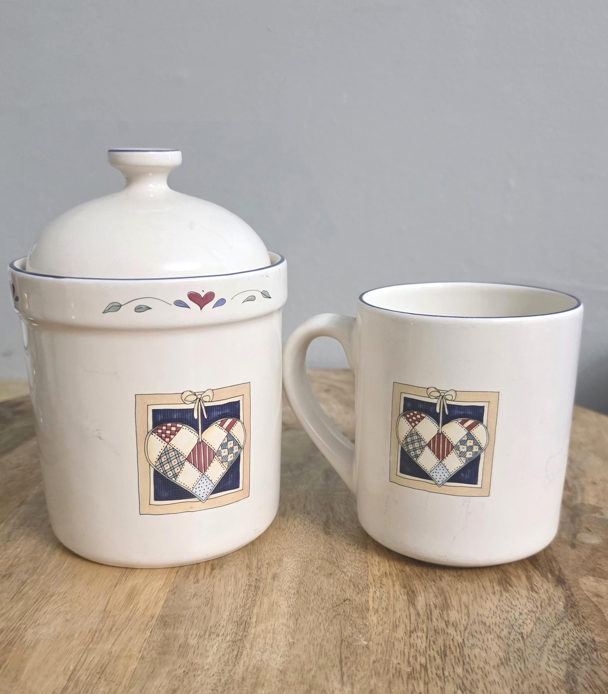 Vintage Farmhouse Decor Hen Design Susan Winget Canister and Mug - Thumbnail 4