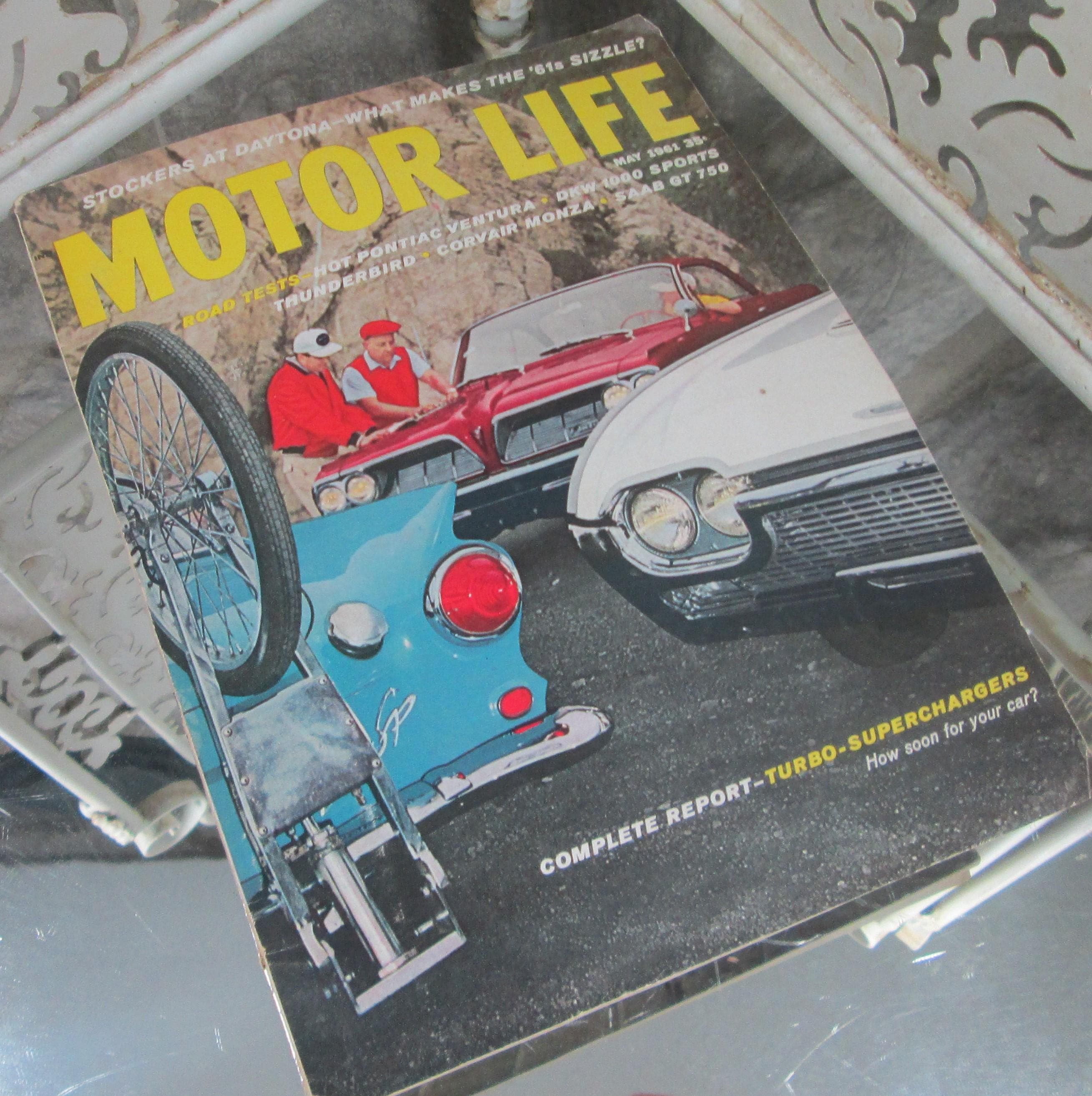 Vintage Motor Life Magazine, May 1961, Pontiac Ventura, Thunderbird, Corvair Monza