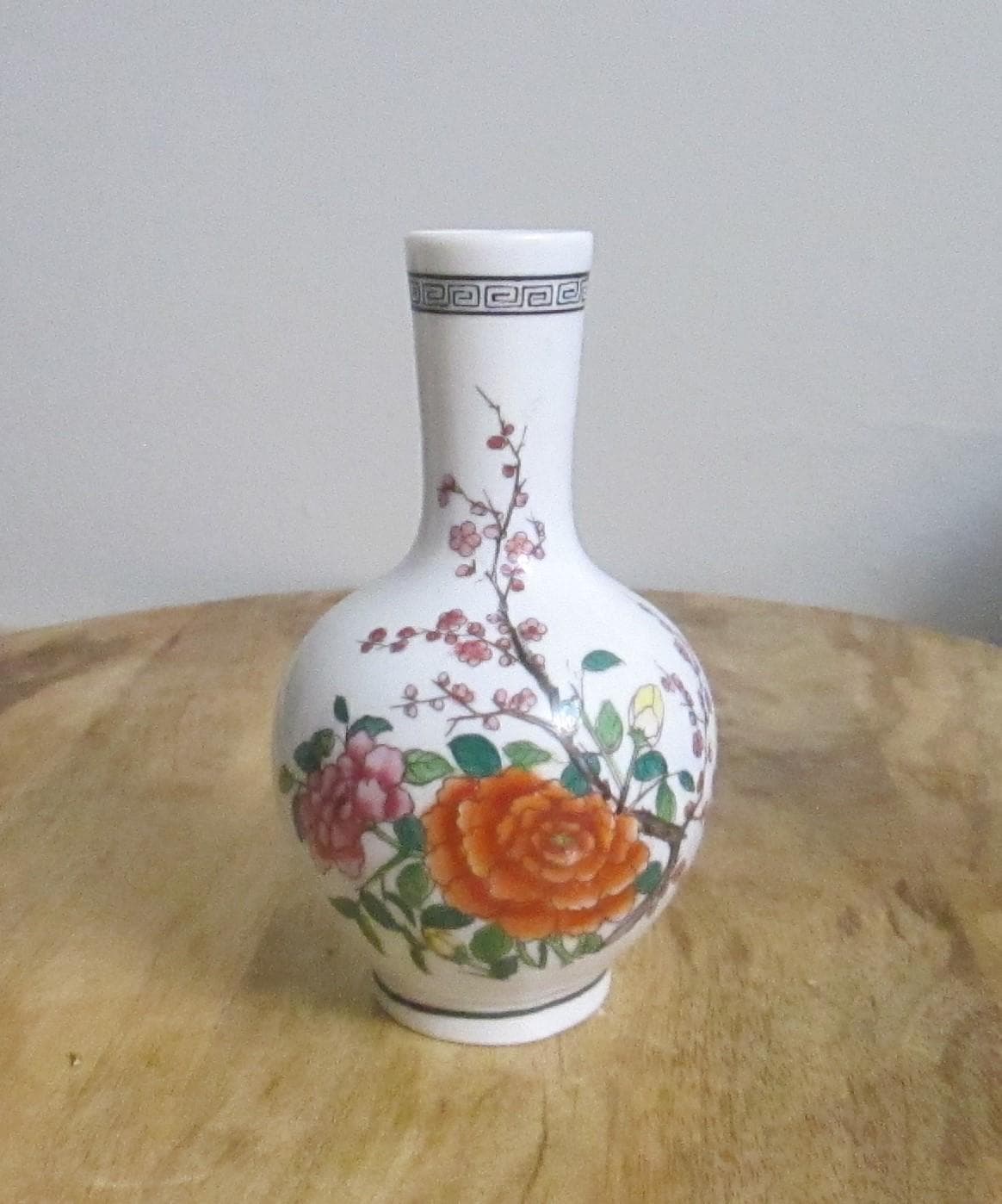 Vintage Chinese Bud Vase with Script