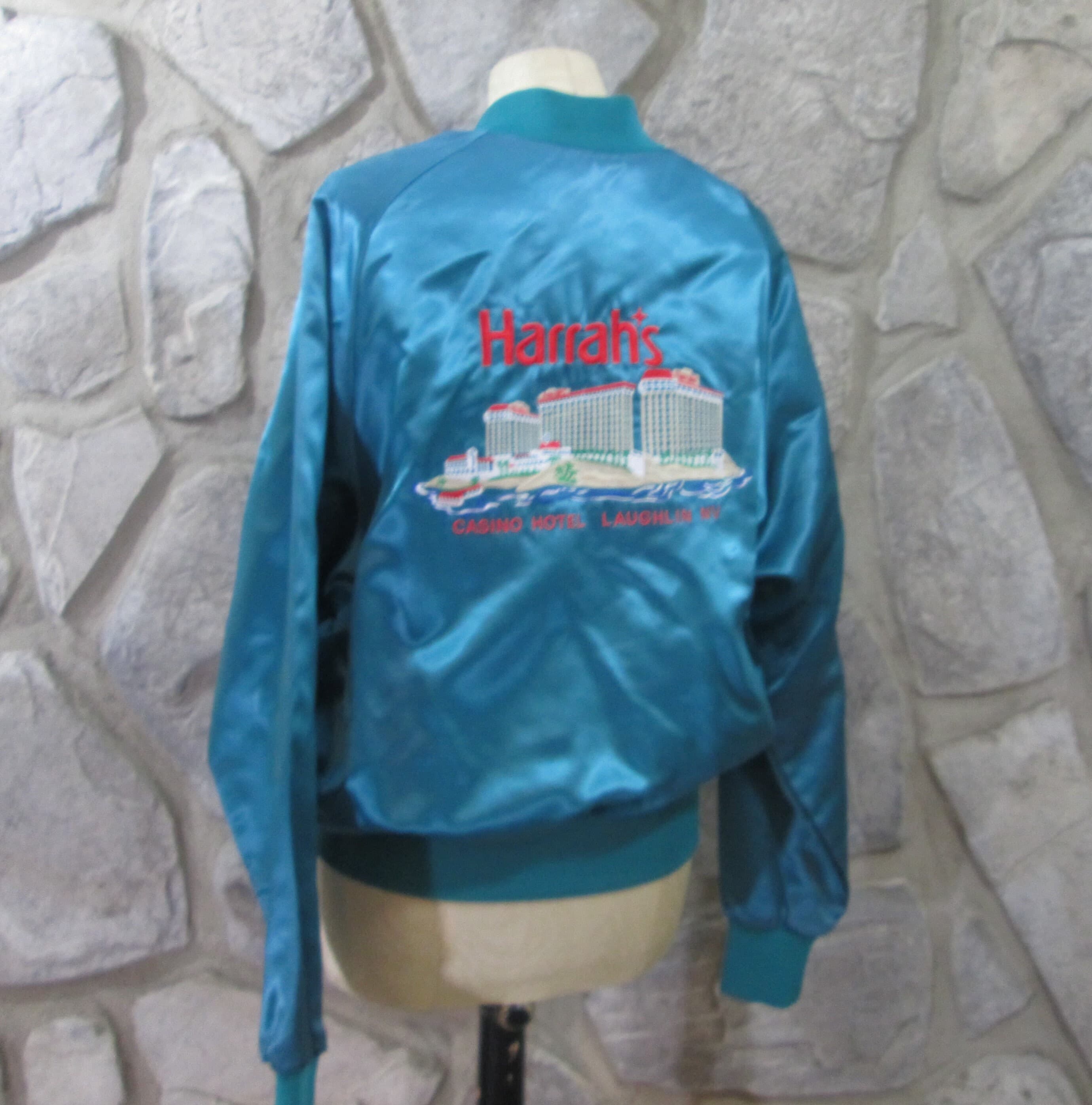 Vintage Harrah's Casino Hotel Satin Look Baseball Jacket - Thumbnail 3