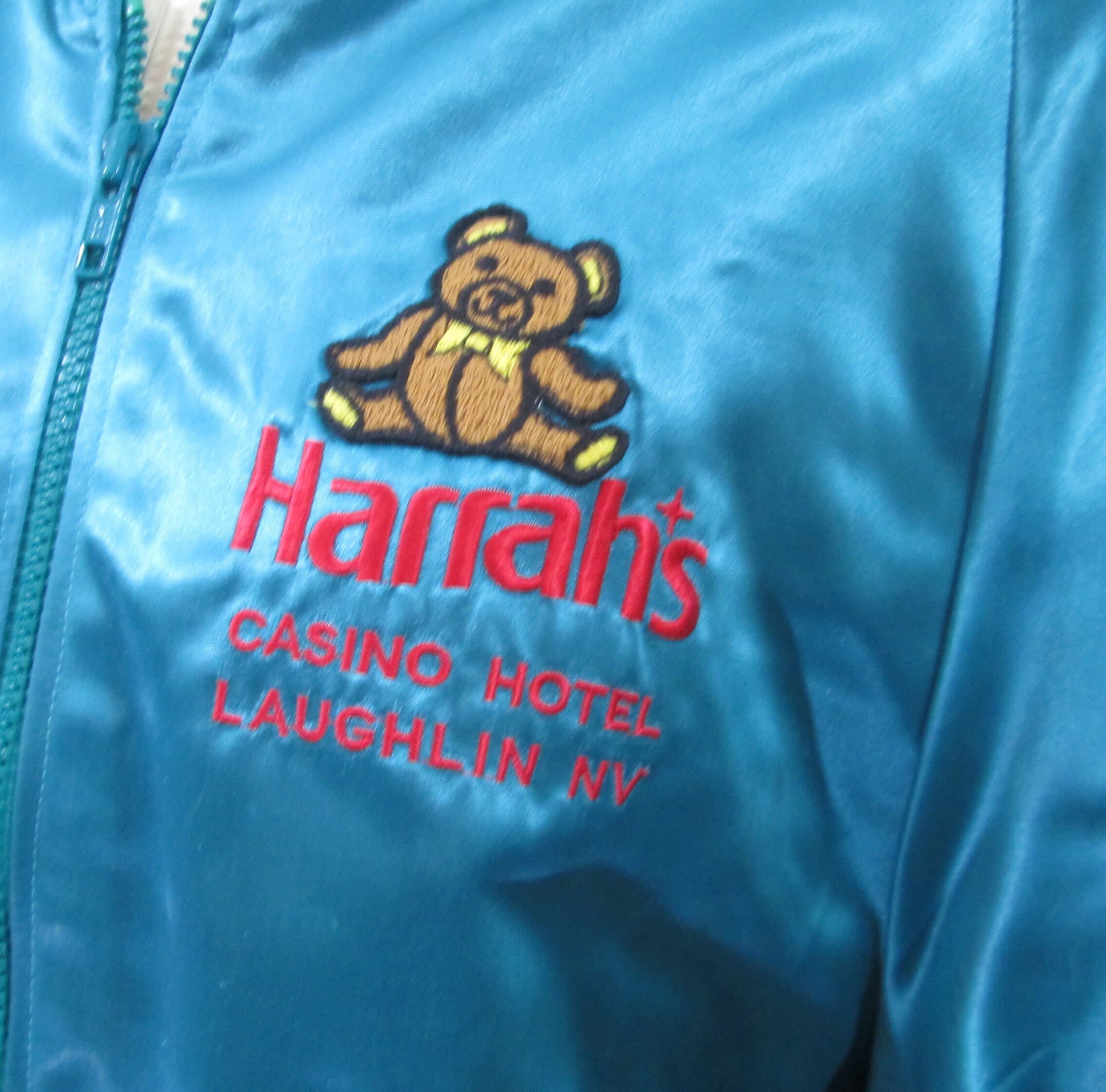 Vintage Harrah's Casino Hotel Satin Look Baseball Jacket - Thumbnail 2