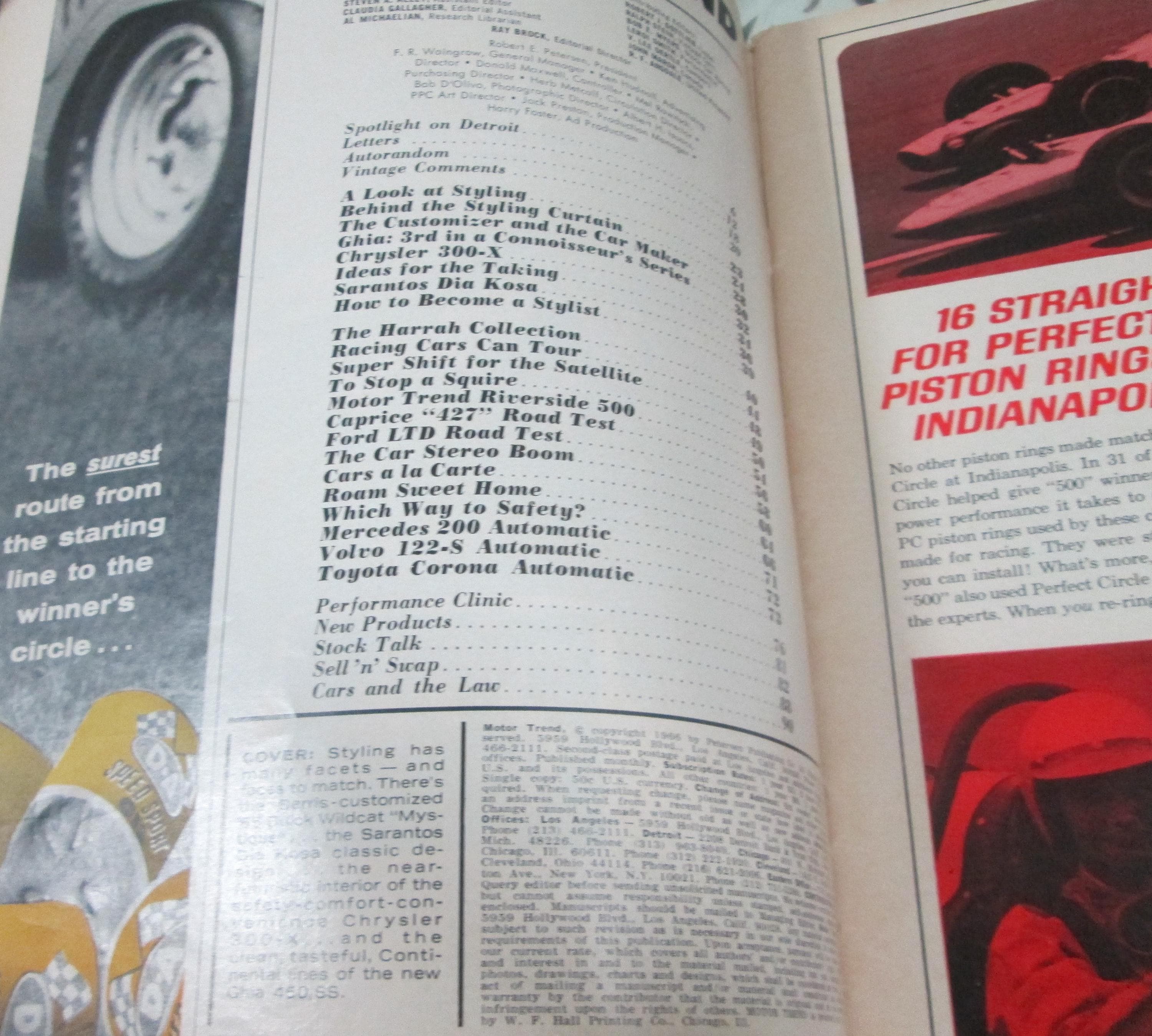 Vintage Motor Trend Magazine, Spril 1966, Plymouth Caprise, Ford LTD - Thumbnail 2