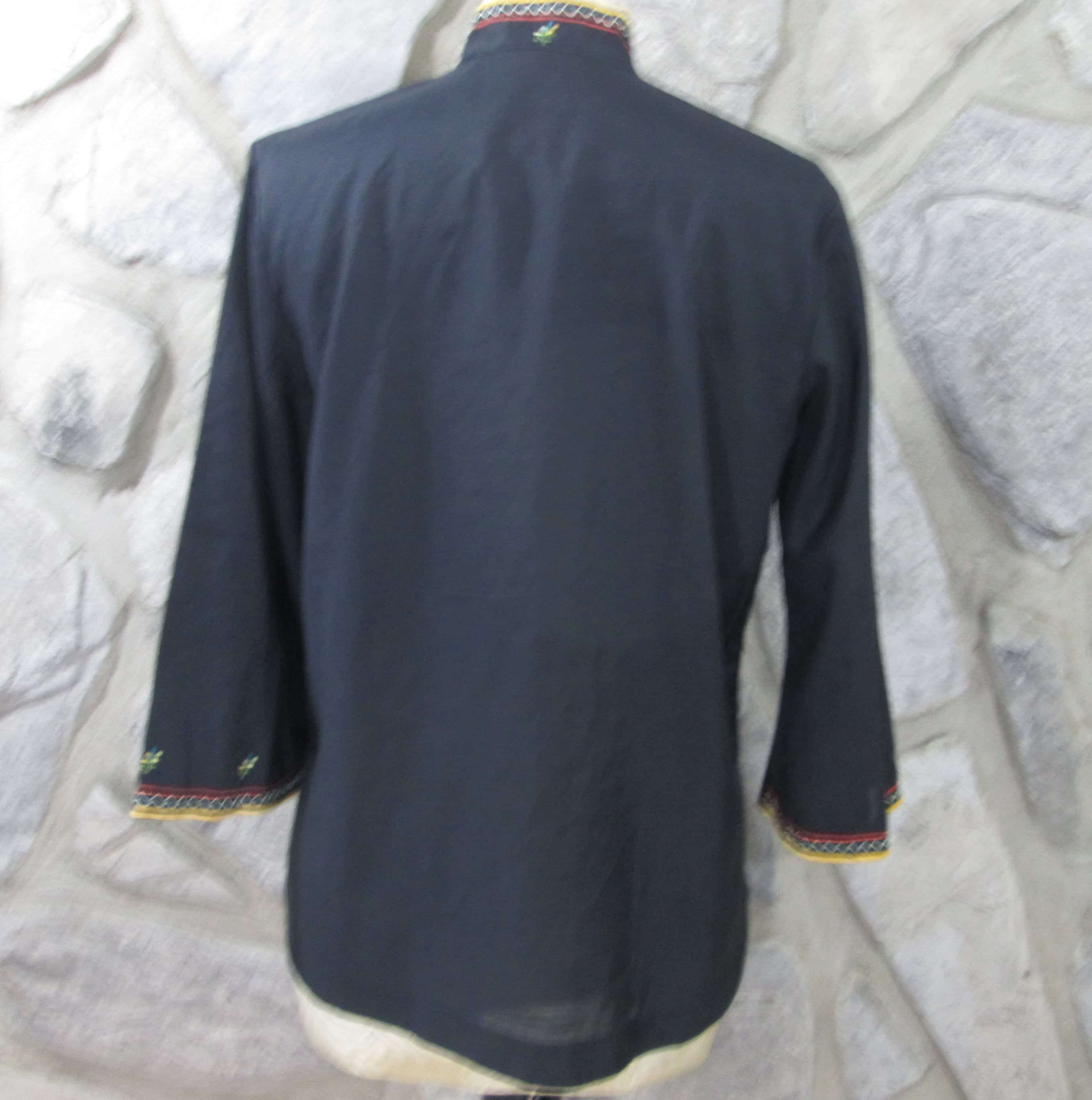 Vintage Chinese Esme Embroidery Peasant Blouse - Thumbnail 3