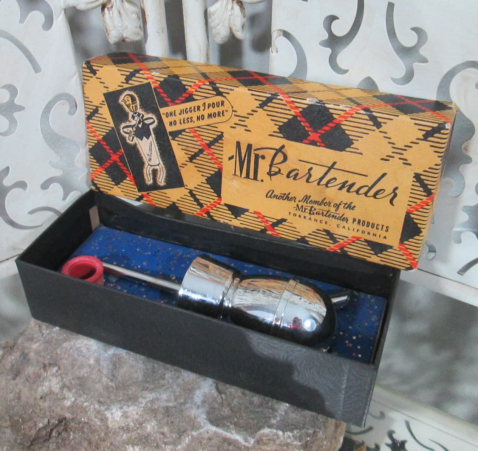 Vintage Mr. Bartender Jigger Pourer In Box