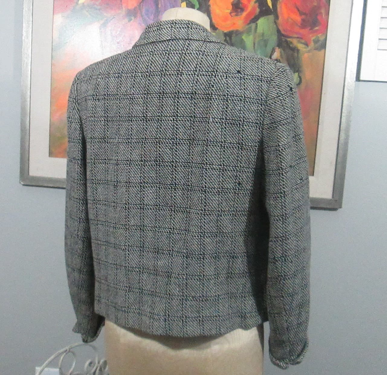 Vintage Tweed Jacket, Best & Company British Sportswear, Boxy Blazer - Thumbnail 2