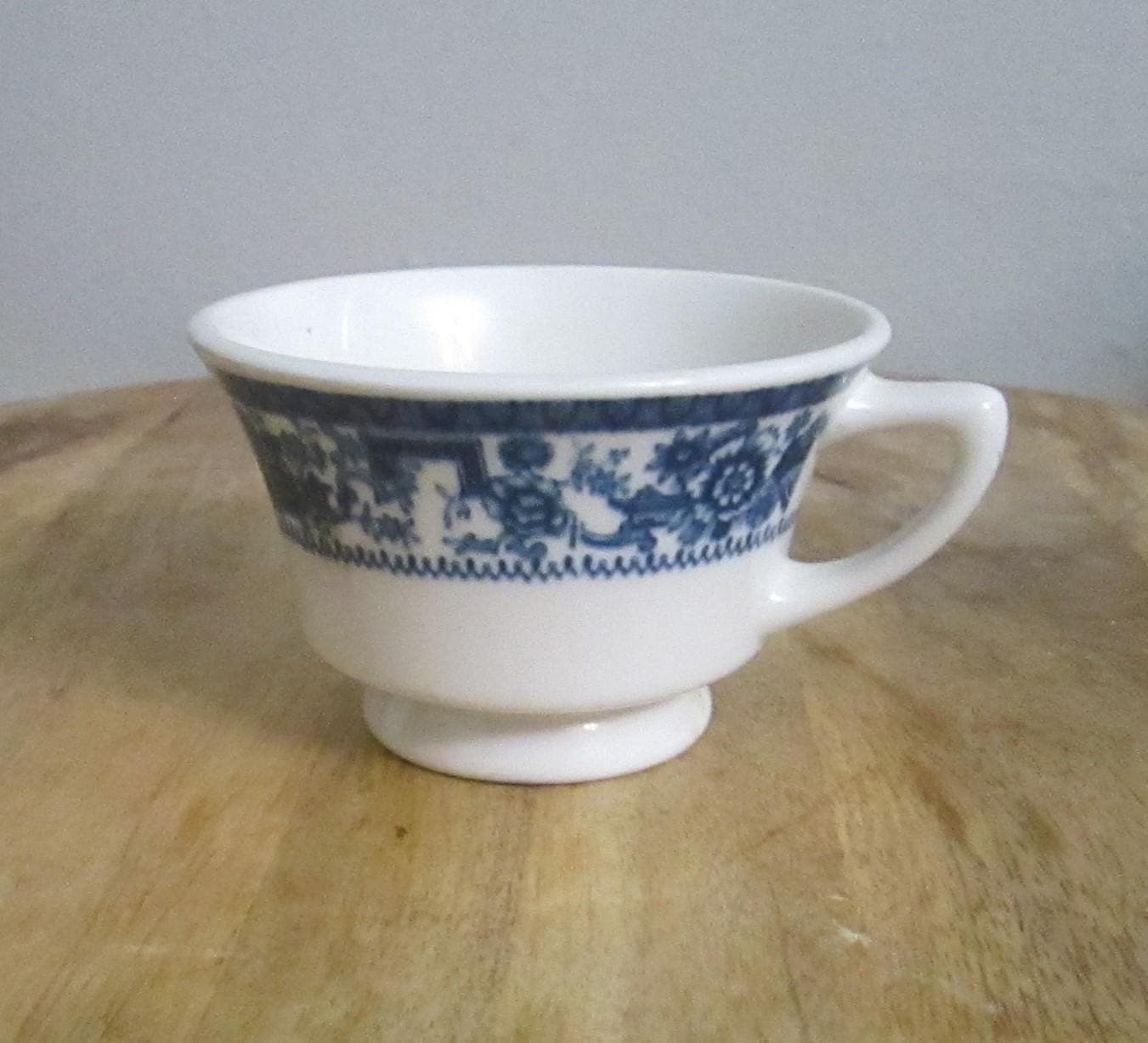 Vintage Syracuse China Blue & White Restaurant Ware Cup