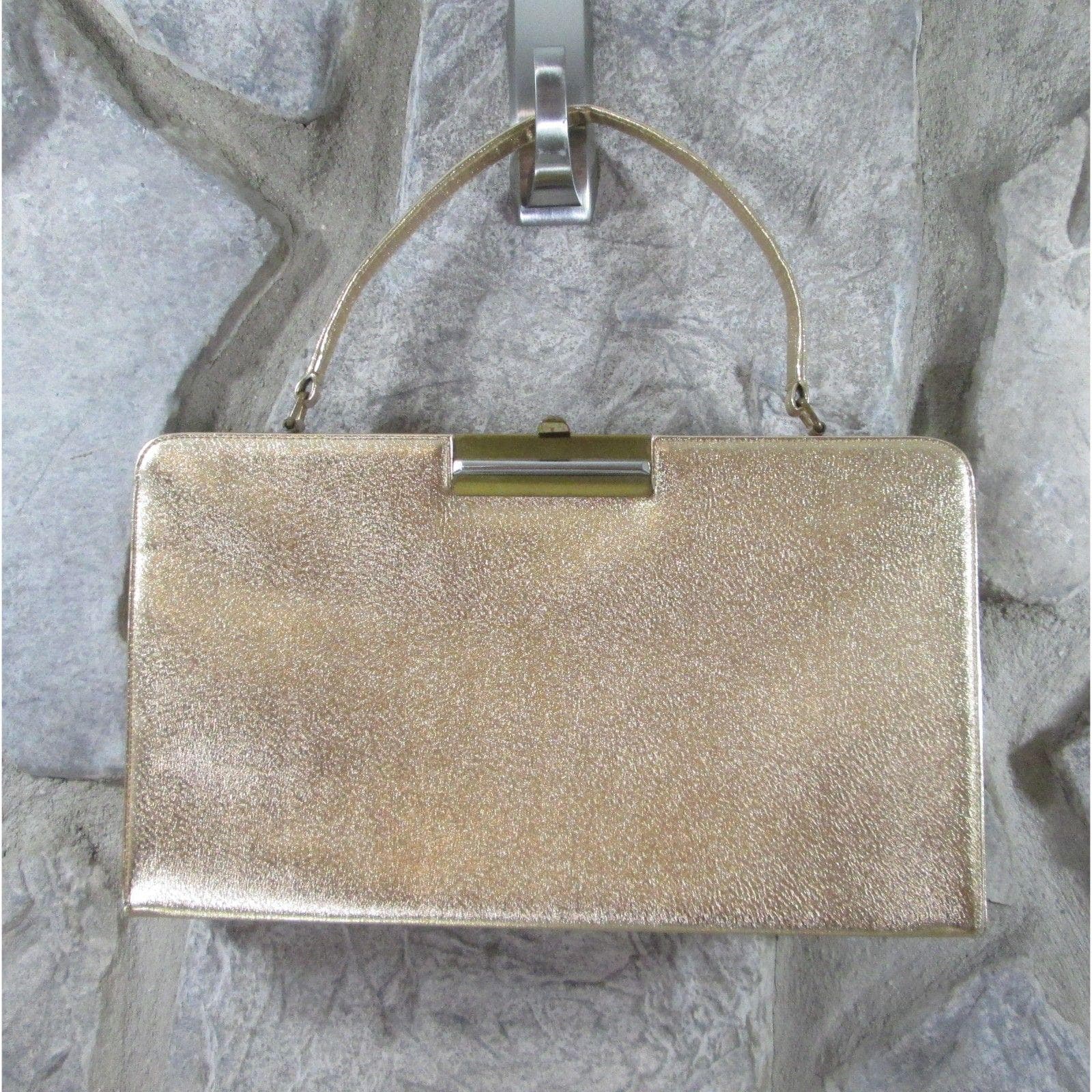 Vintage Gold Metallic Handbag by Block