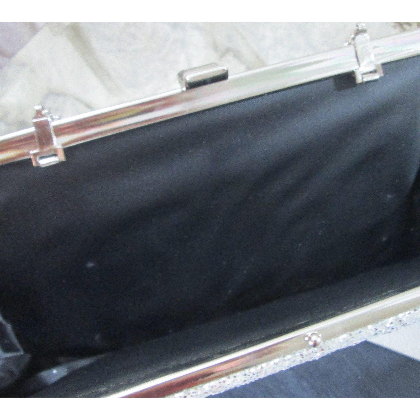 Vintage Silver Metallic Evening Handbag Purse - Thumbnail 3