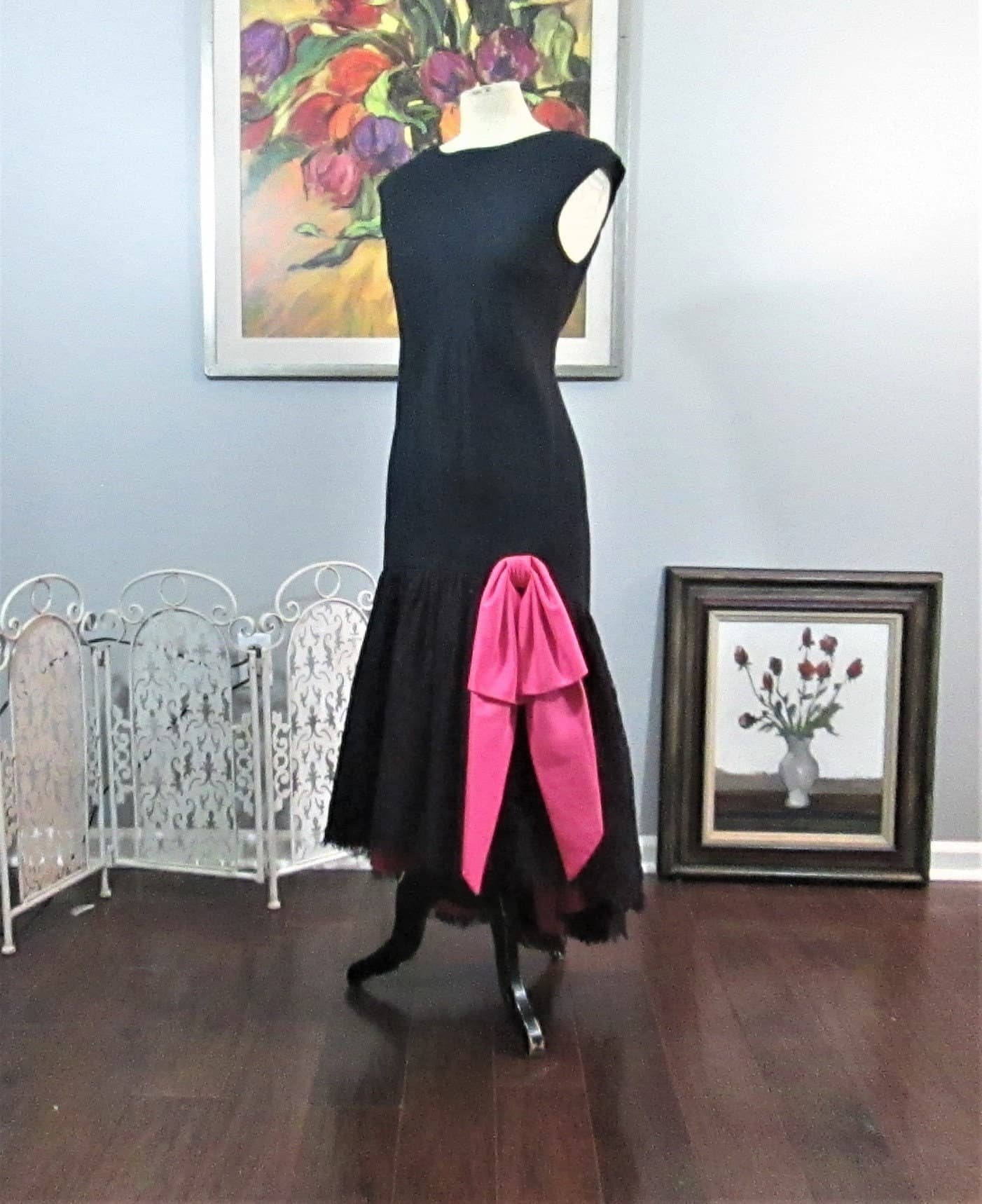 Vintage Early 60's Black Cocktail Dress