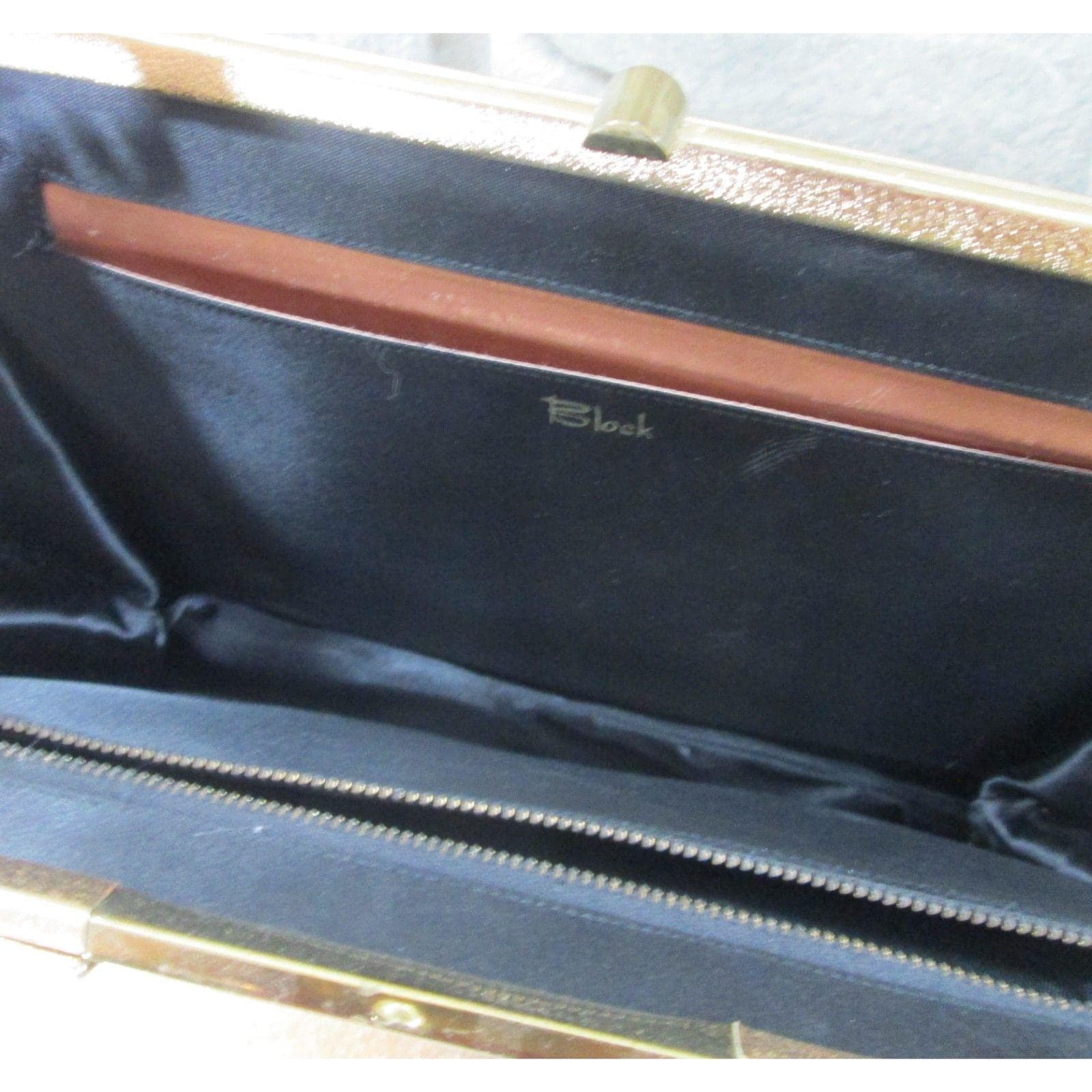 Vintage Gold Metallic Handbag by Block - Thumbnail 2