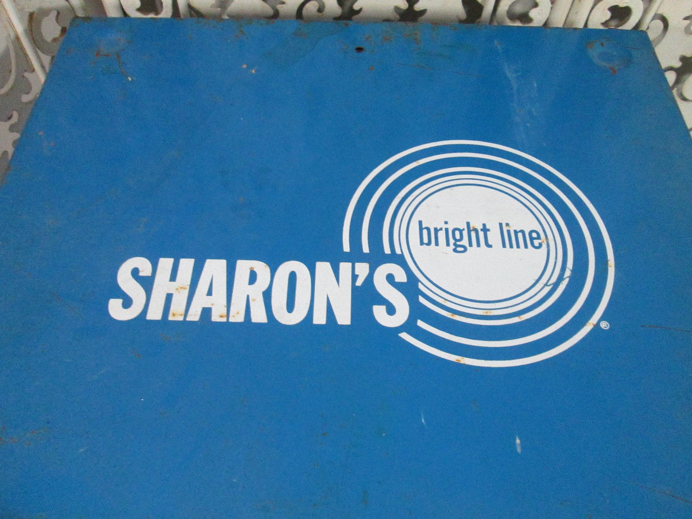 Vintage Blue Metal Sharon's Bright Line Fasteners Cabinet - Thumbnail 4