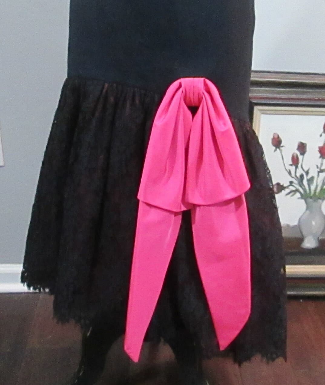 Vintage Early 60's Black Cocktail Dress - Thumbnail 3