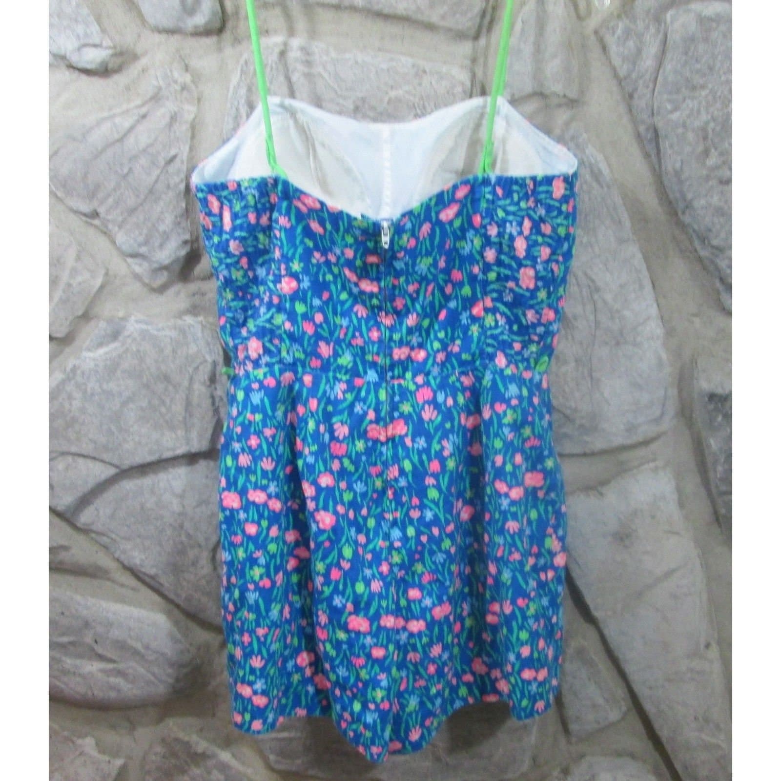 Vintage 1950's Blue & Pink Sea Waves Floral Bathing Suit - Thumbnail 2