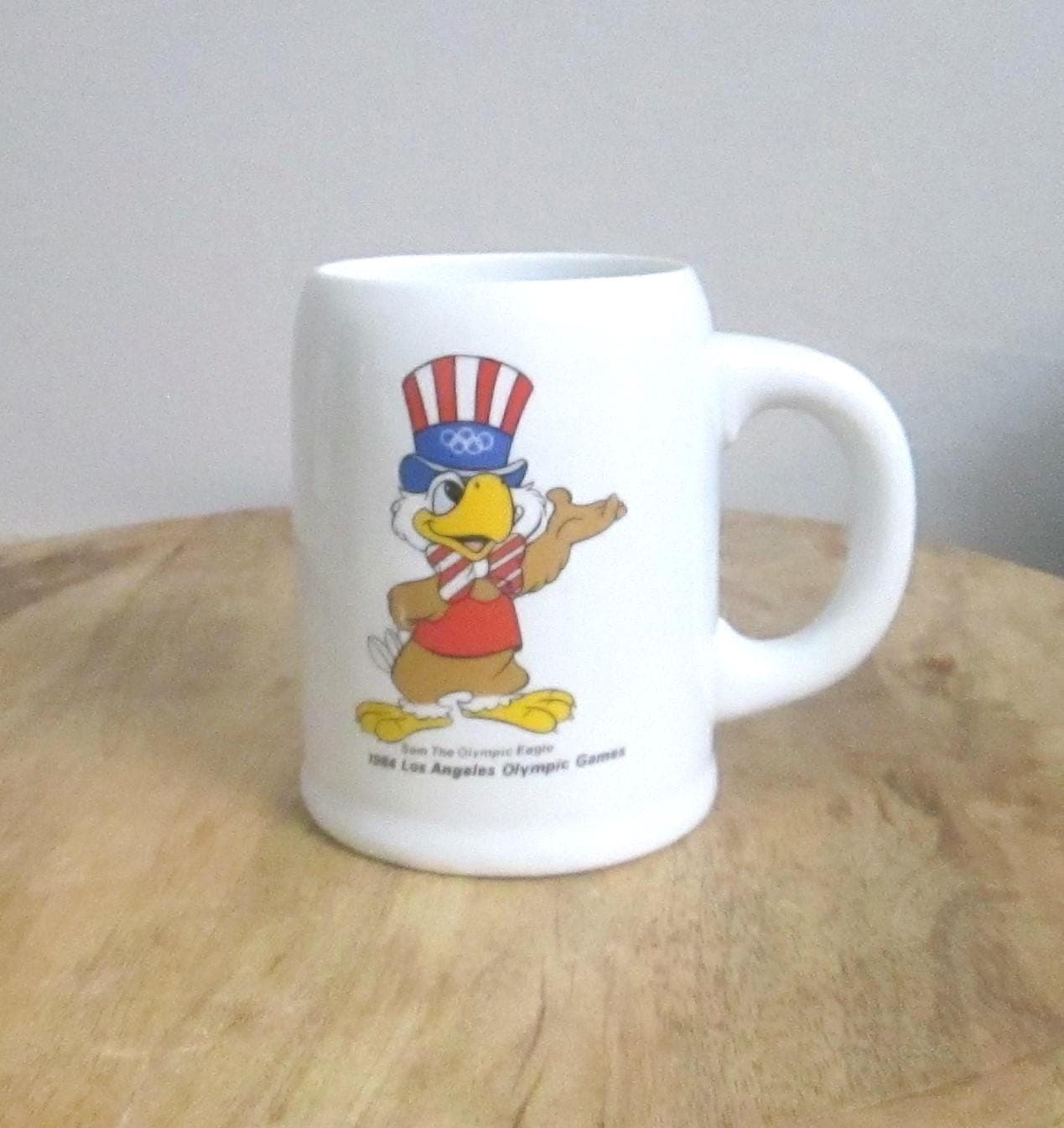 Vintage 1984 Los Angeles Olympics Sam the Olympic Eagle Stein Mug